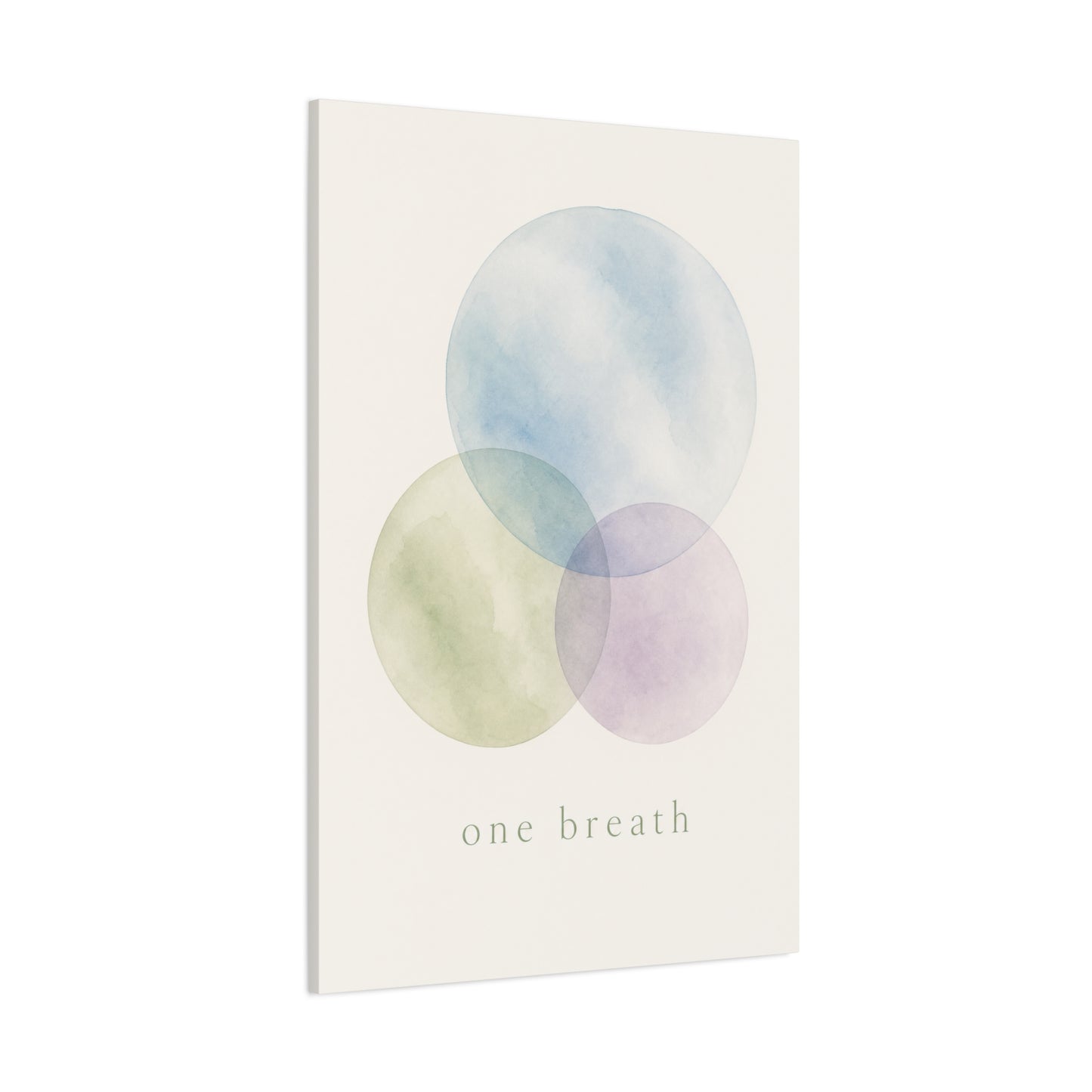 "One Breath" Abstract Canvas Wall Art - Pastel Watercolor Circles, Minimalist Geometric Print - Calming Modern Decor, Bedroom Meditation Space, Living Room Home Decoration - Living Room Wall Decor
