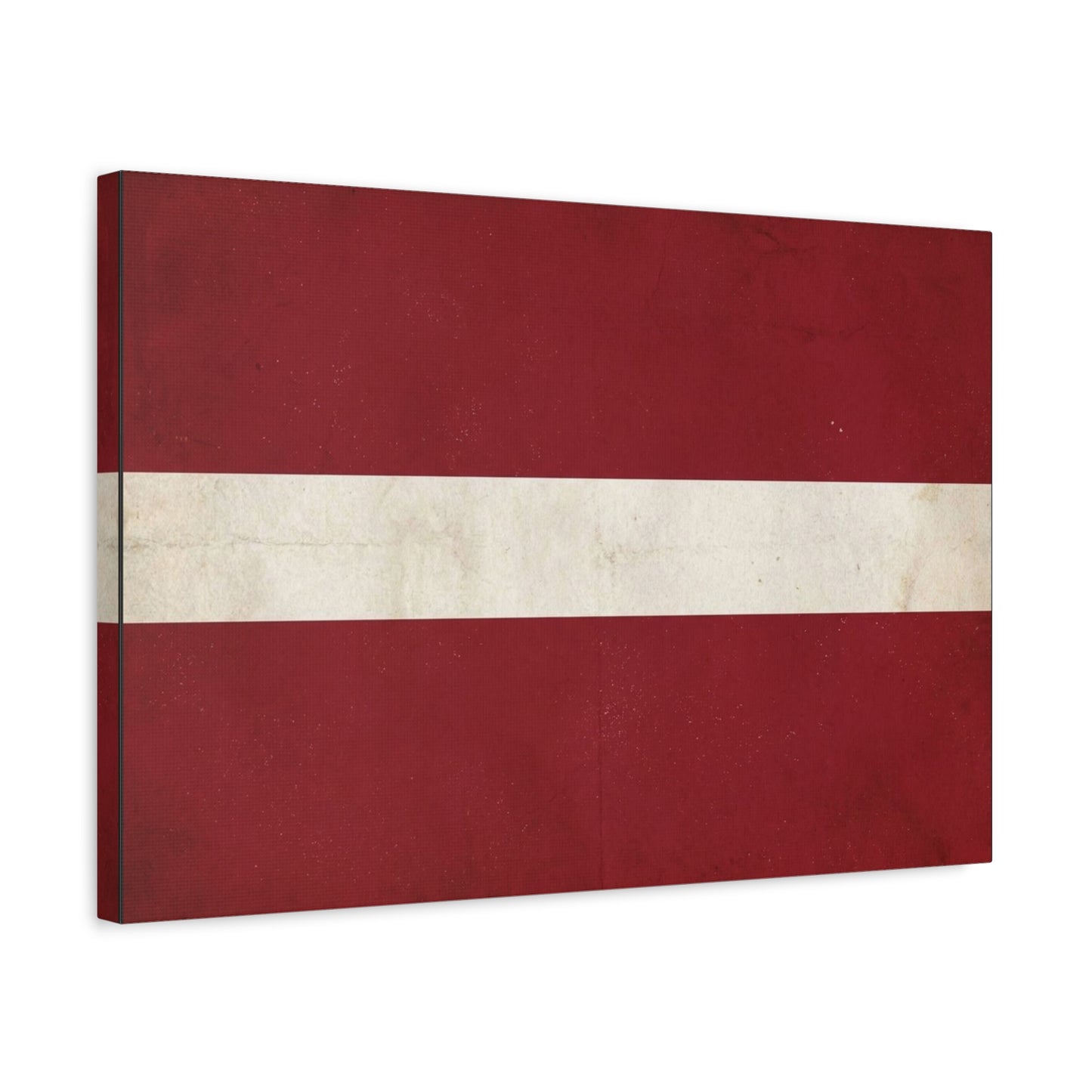 Latvia Flag Canvas Wall Art - Vintage Red White Horizontal Stripe Print, Distressed Patriotic Artwork - Minimalist Traditional Style - Living Room Wall Decor Bedroom Home Decoration - Ready to Hang
