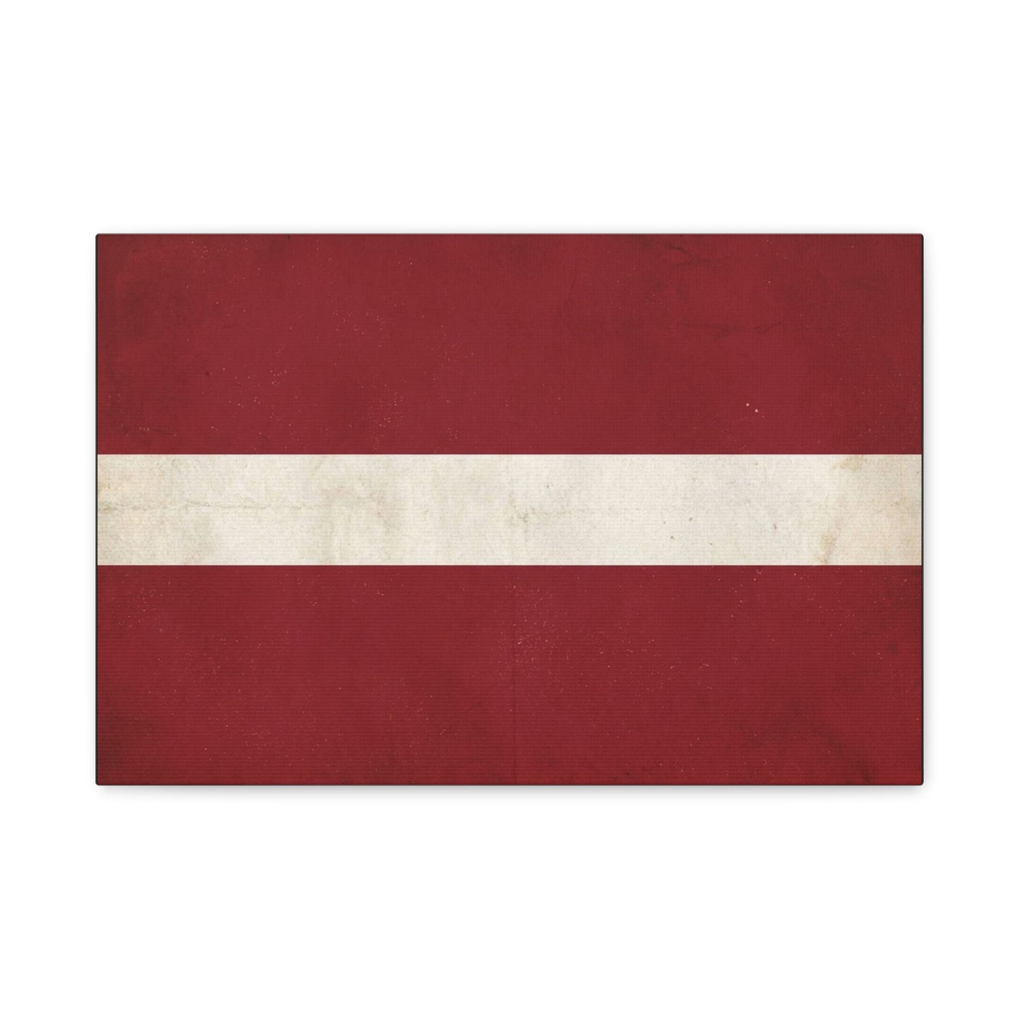 Latvia Flag Canvas Wall Art - Vintage Red White Horizontal Stripe Print, Distressed Patriotic Artwork - Minimalist Traditional Style - Living Room Wall Decor Bedroom Home Decoration - Ready to Hang