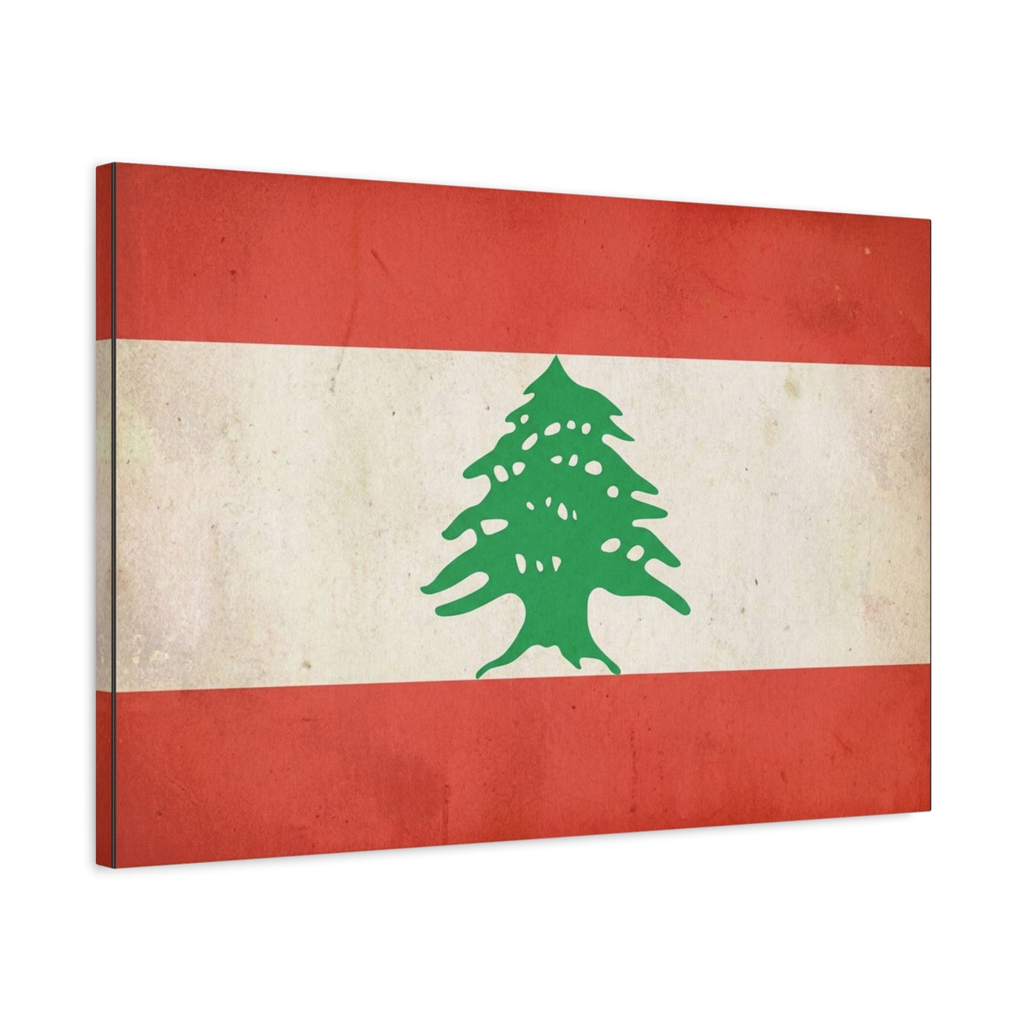 Lebanon Flag Canvas Wall Art - Vintage Cedar Tree Patriotic Print, Distressed Red White Green Artwork - Traditional Style, Living Room Wall Decor, Bedroom Home Decoration - Bedroom Home Decoration