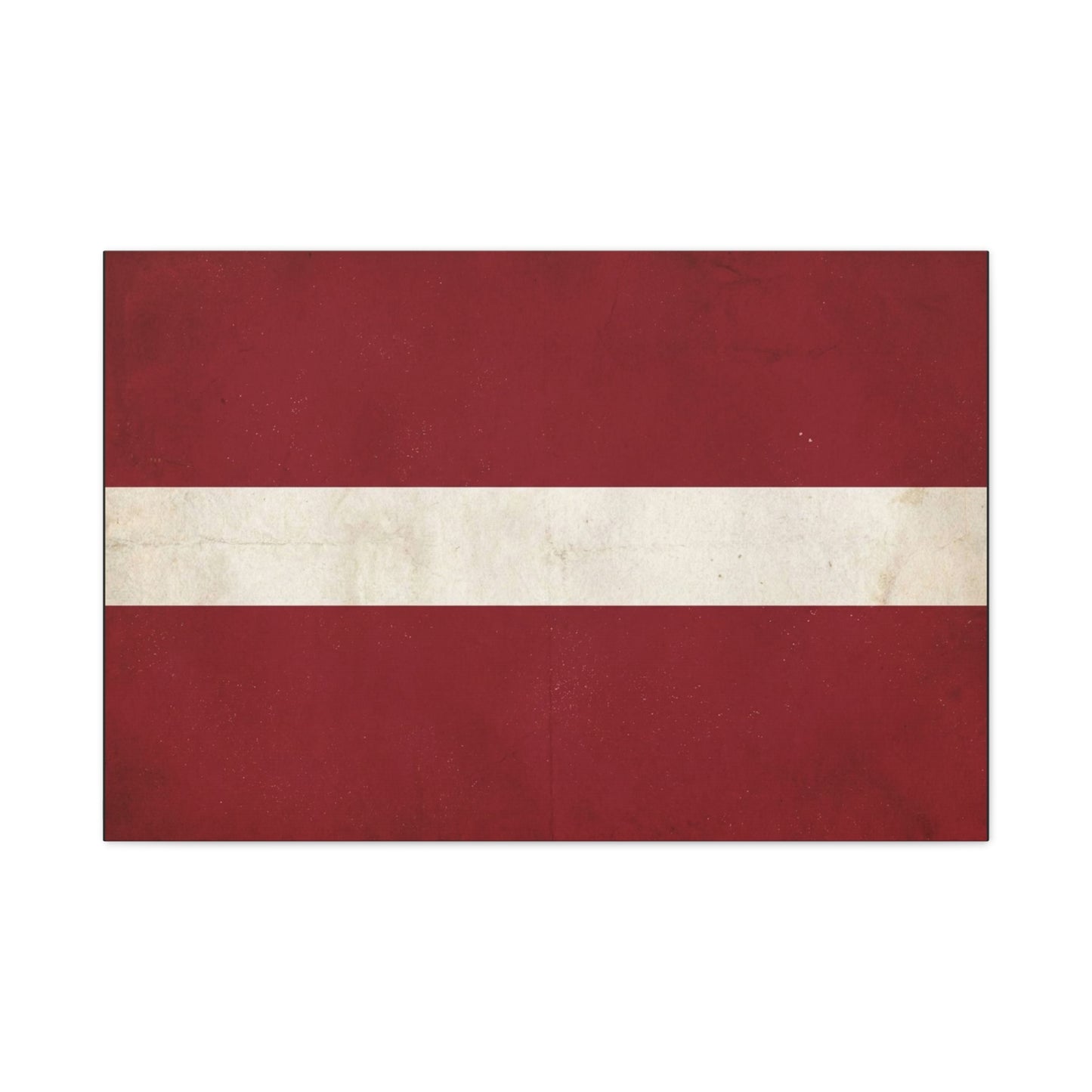 Latvia Flag Canvas Wall Art - Vintage Red White Horizontal Stripe Print, Distressed Patriotic Artwork - Minimalist Traditional Style - Living Room Wall Decor Bedroom Home Decoration - Ready to Hang