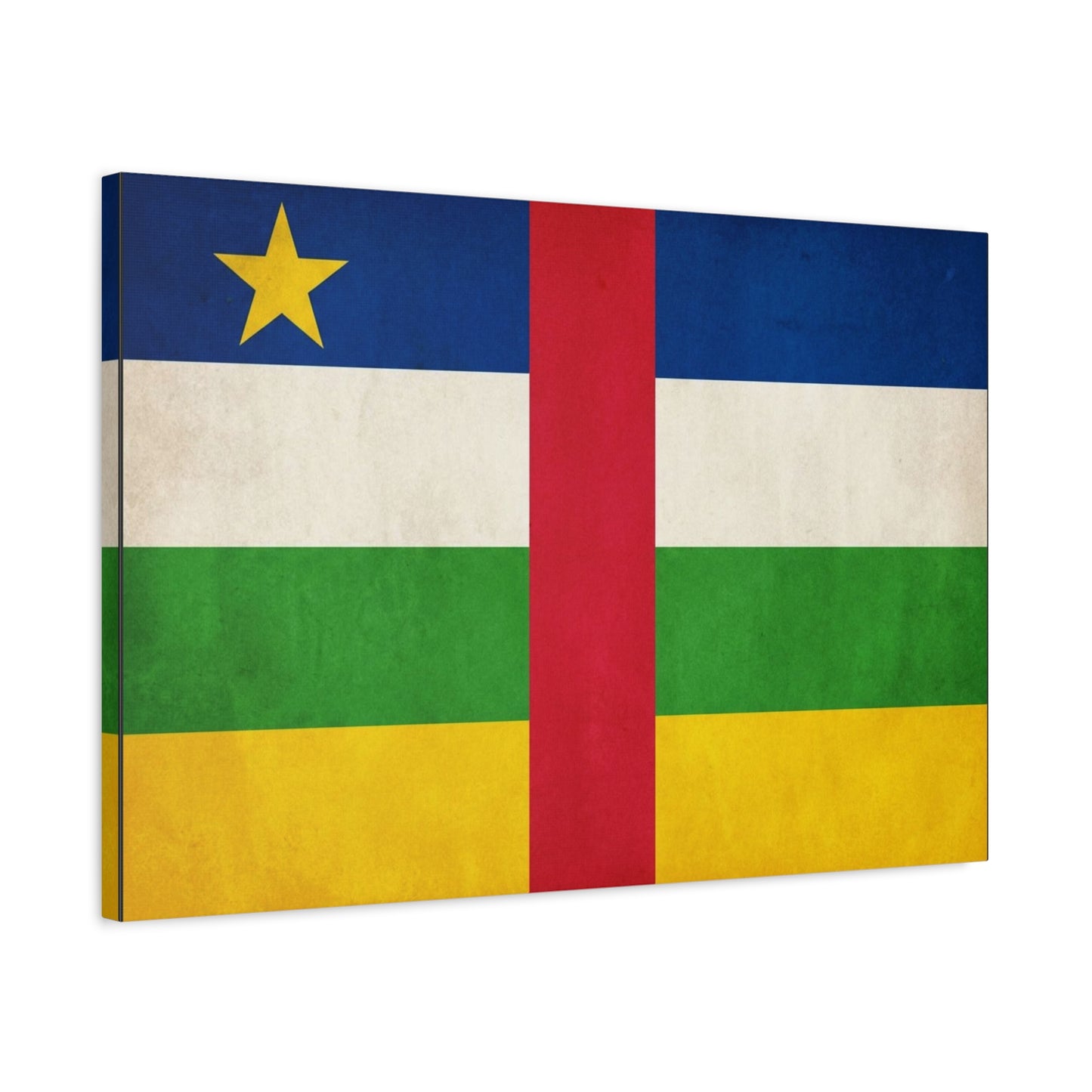 Central African Republic Flag Canvas Wall Art - Vintage National Pride Decor, Patriotic Color Block Print - Traditional Style - Living Room Wall Decor, Bedroom Home Decoration - Modern Farmhouse Style