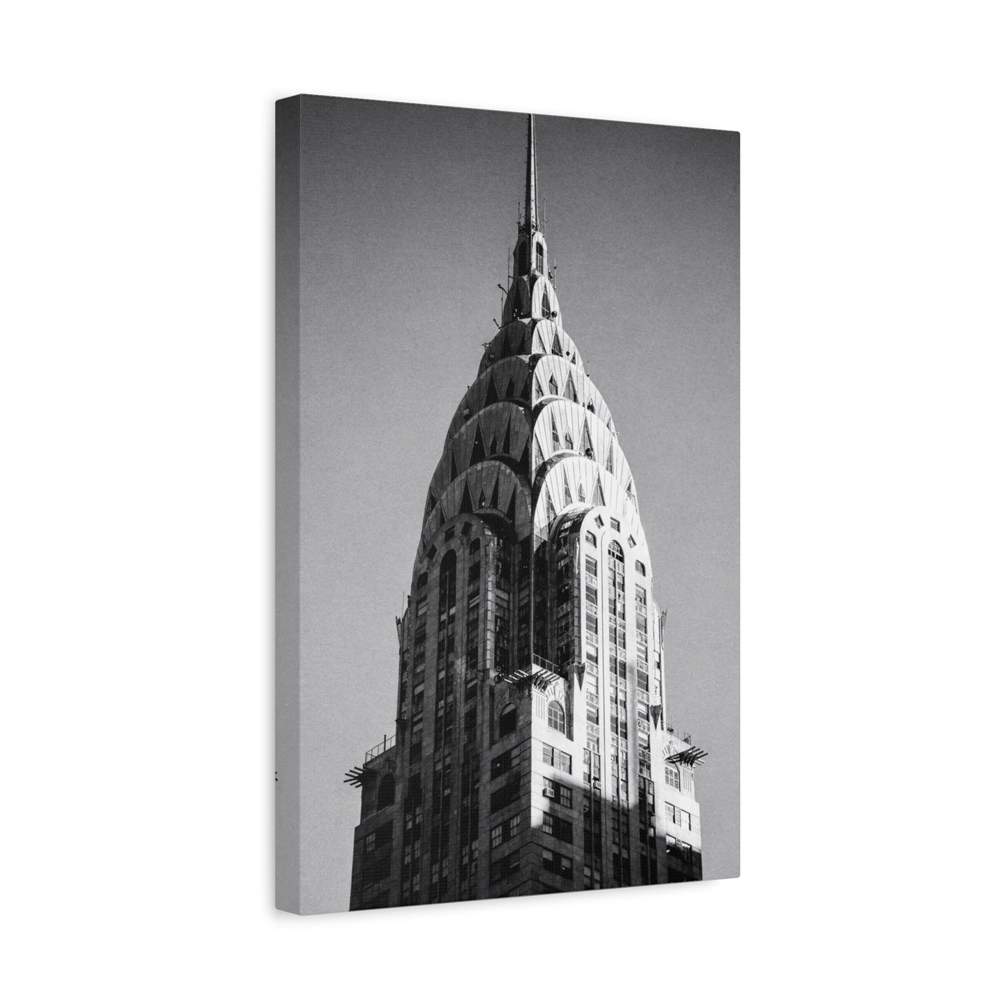 Chrysler Building Canvas Wall Art - Black And White New York City Architecture Print, Art Deco Skyscraper Art Print - Modern Monochrome Office Wall Decor, Living Room Accent - Modern Farmhouse Style