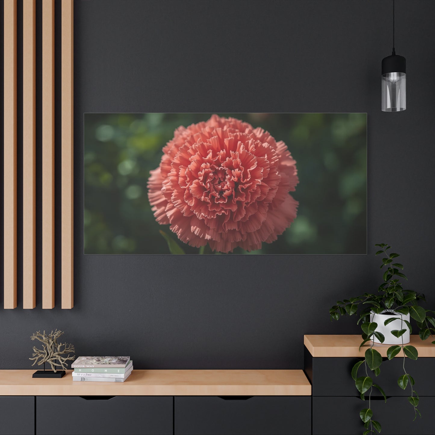 Pink Carnation Canvas Wall Art - Floral Close Up Botanical Print, Soft Focus Garden Art Print - Matte Cotton Canvas - Bedroom Wall Decor, Living Room Home Decoration - Bedroom Home Decoration