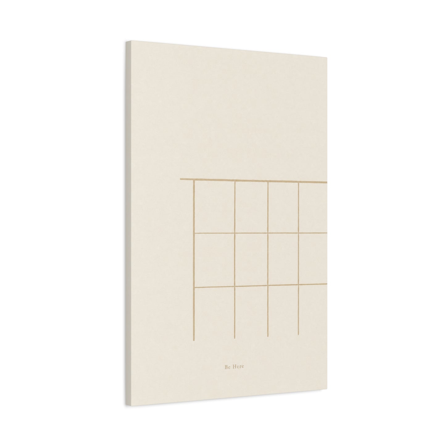"Be Here" Minimalist Line Canvas Wall Art - Neutral Geometric Abstract Print, Japandi Modern Home Decor - Calm Bedroom Decoration, Living Room Accent, Meditation Space Artwork - Living Room Wall Decor