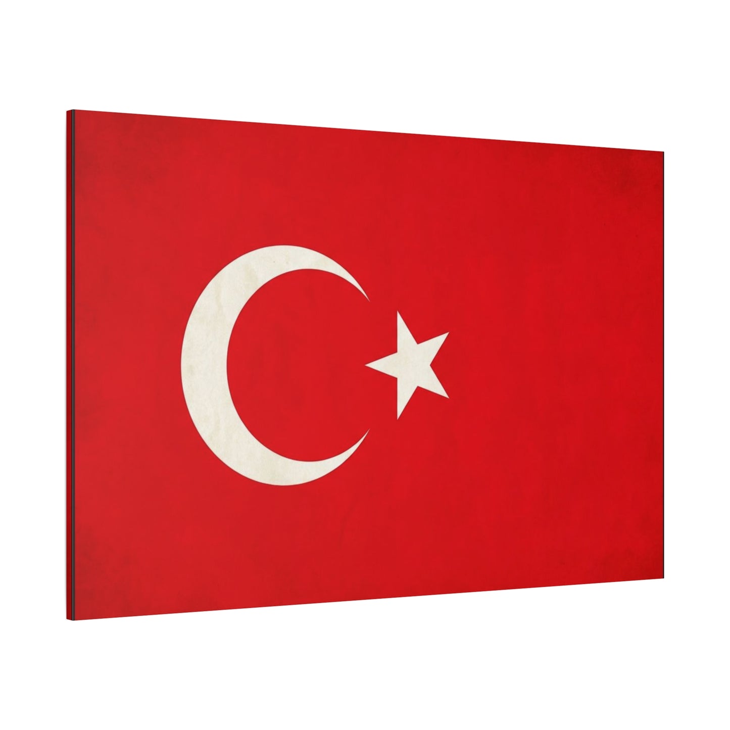 Turkey Flag Canvas Wall Art - Red Crescent Star Turkish Flag Print - Vintage Patriotic Decor, Matte Canvas Print, Living Room Home Decoration, Bedroom Accent - Living Room Wall Decor - Ready to Hang