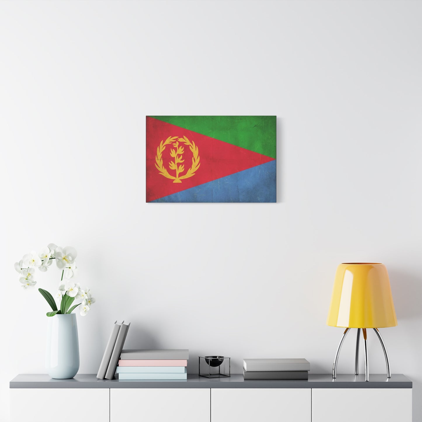 Eritrea Flag Canvas Wall Art - Vintage Eritrean National Flag Print, Distressed Patriotic Country Decor - Colorful Typography Style - Living Room Wall Decor - Ready to Hang - Bedroom Home Decoration
