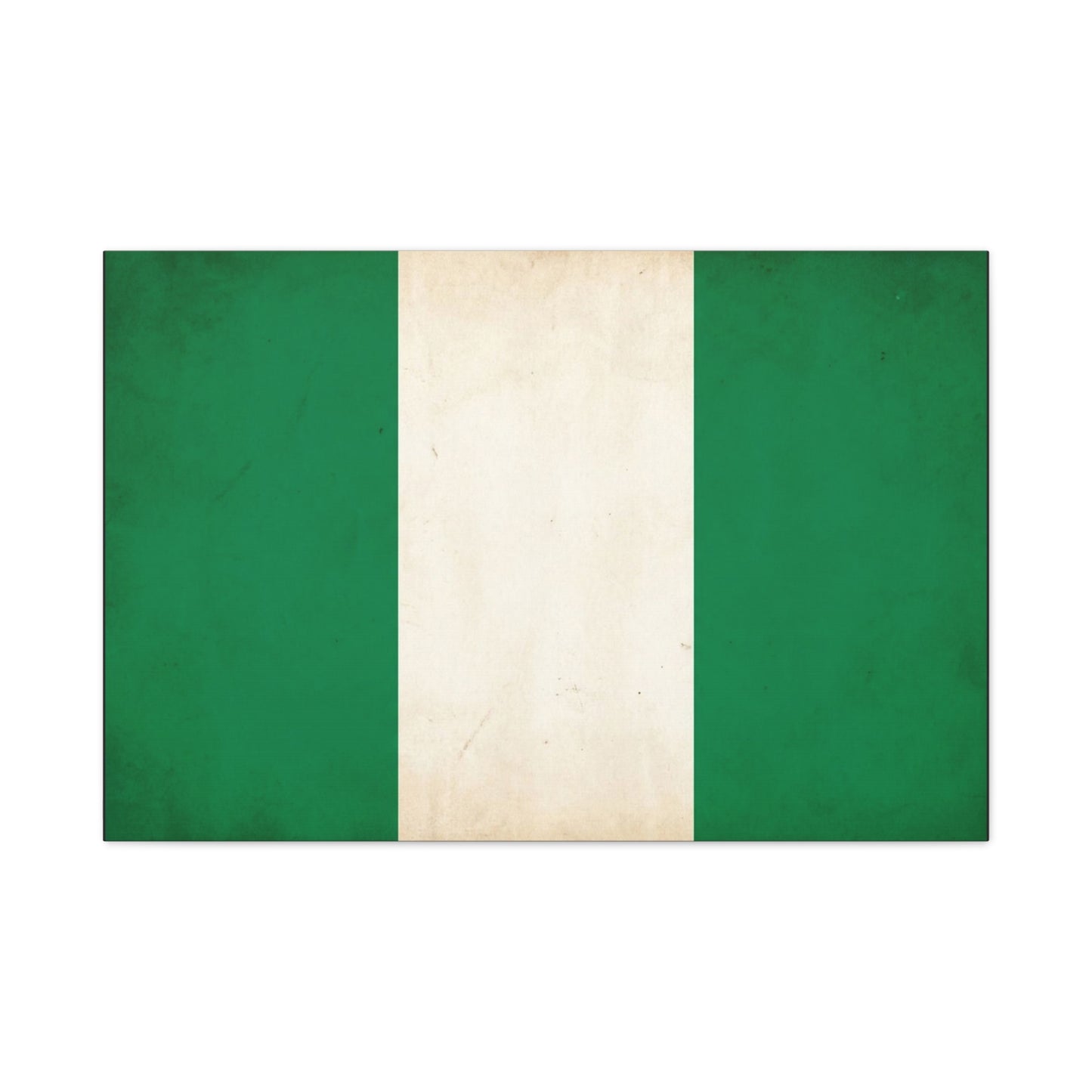 Nigeria Flag Canvas Wall Art - Vintage Green White Stripe National Print - Minimalist Patriotic Decor, Cotton Canvas Artwork, Living Room Wall Decor, Office Home Decoration - Bedroom Home Decoration