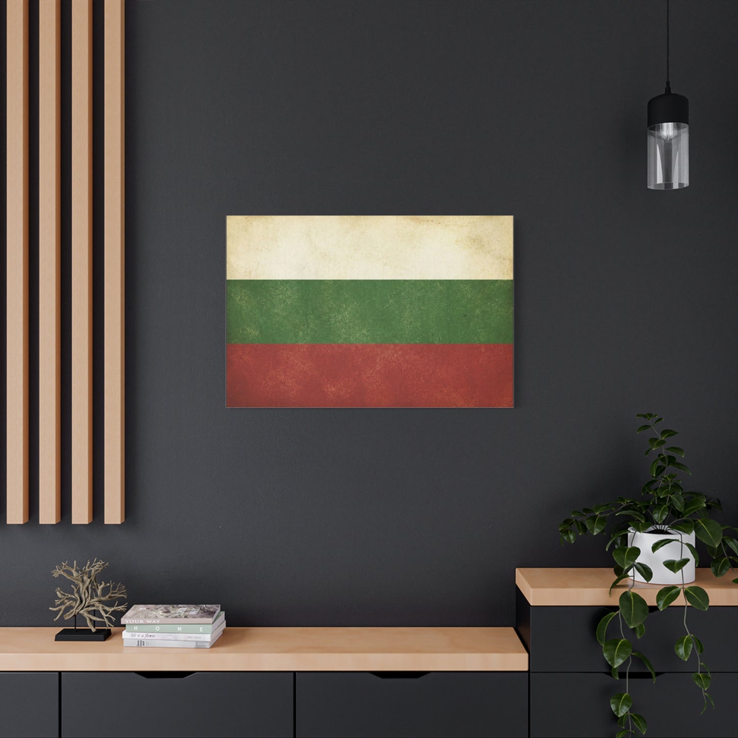 Bulgaria Flag Canvas Wall Art - Vintage Bulgarian Flag Print, Patriotic Tricolor Wall Decor - Distressed Cotton Canvas - Rustic Minimalist Style For Living Room, Office, Dorm - Bedroom Home Decoration