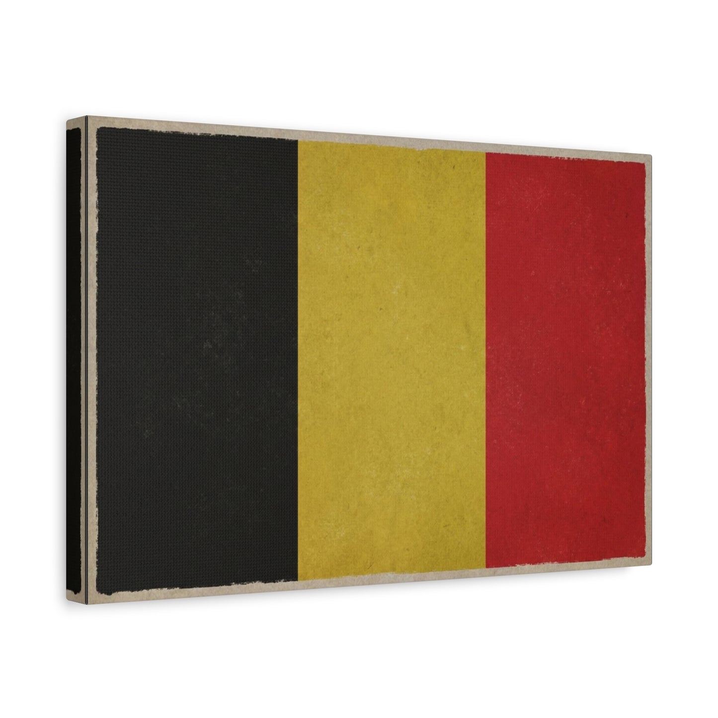Belgium Flag Canvas Wall Art - Vintage Belgian Flag Print, Black Yellow Red Wall Decor - Rustic Patriotic Artwork - Living Room Home Decoration - Bedroom Home Decoration - Modern Farmhouse Style