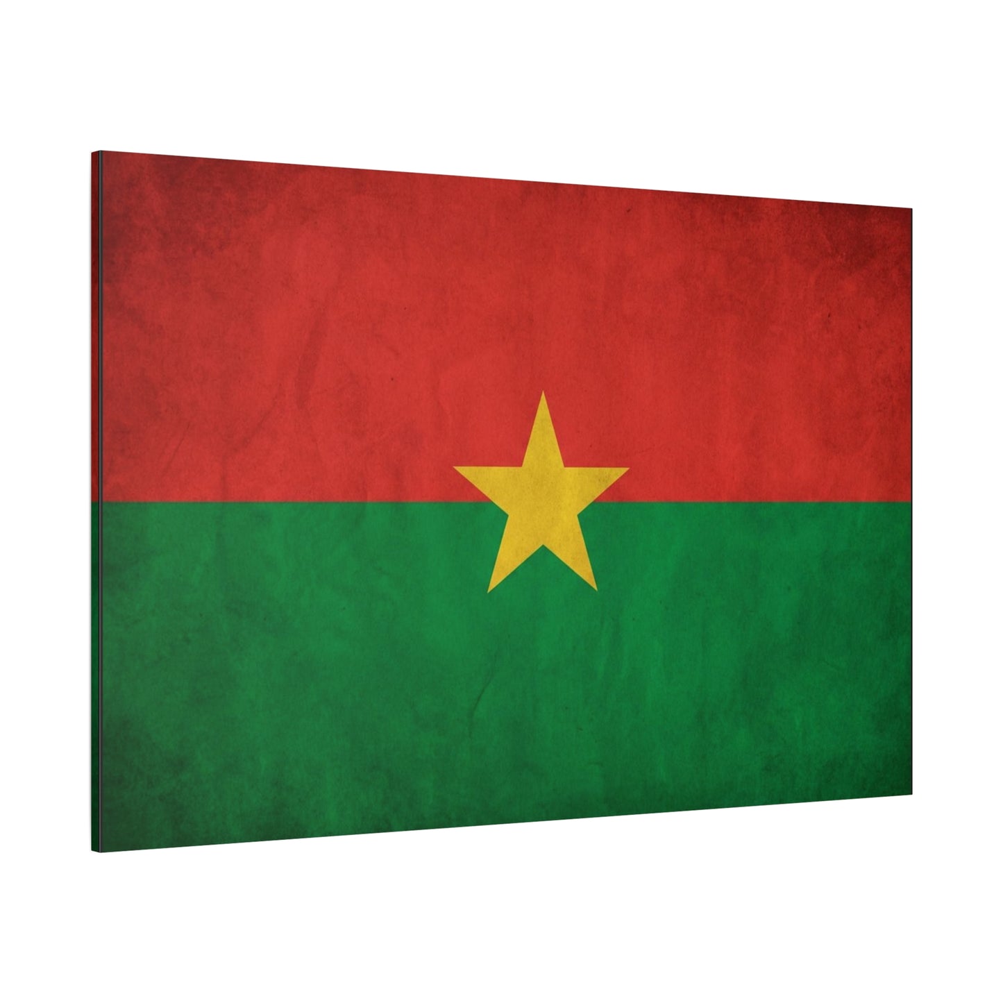 Burkina Faso Flag Canvas Wall Art - Vintage National Pride Decor, Red Green Gold Star Print - Cultural Heritage Style - Living Room Decoration, Office Accent - Living Room Wall Decor - Ready to Hang