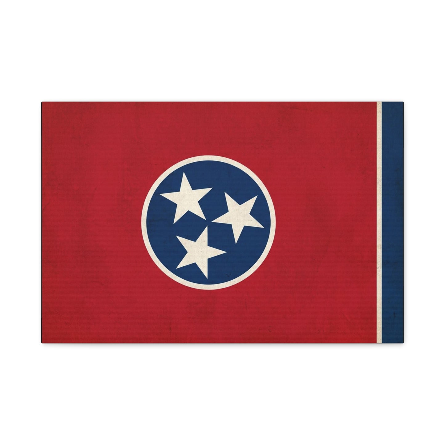 Tennessee State Flag Canvas Wall Art - Vintage Red Blue Tri Star Print - Patriotic Rustic Decor - Living Room Wall Decor, Office Accent - Bedroom Home Decoration - Bedroom Home Decoration