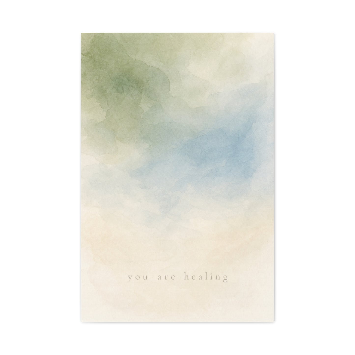 "You Are calming" Abstract Canvas Wall Art - Soft Blue Green Watercolor Quote Print - Minimalist Calm Style - Bedroom Wall Decor, Meditation Space, Living Room Home Decoration - Modern Farmhouse Style