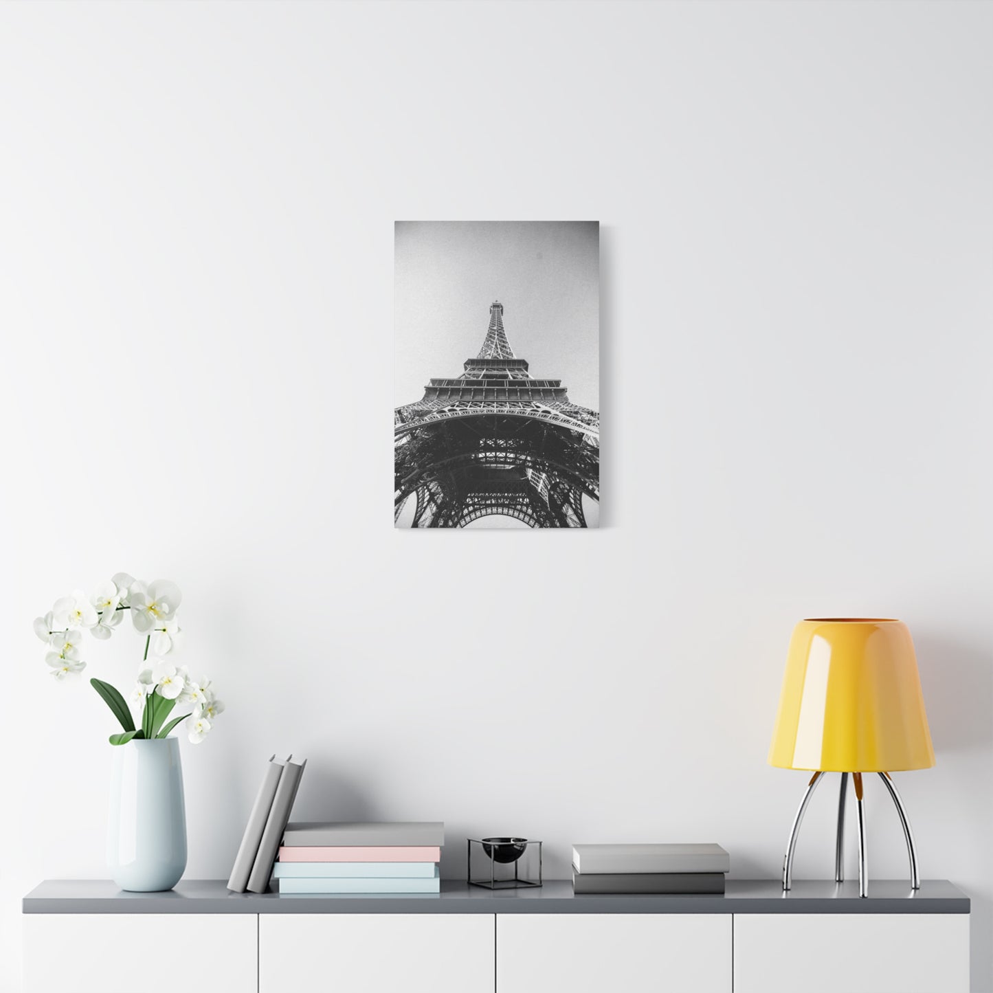 Eiffel Tower Canvas Wall Art - Black And White Paris Art Print, Architectural Landmark Decor - Matte Cotton Canvas - Modern Minimalist Style For Living Room Bedroom Office - Office Wall Art