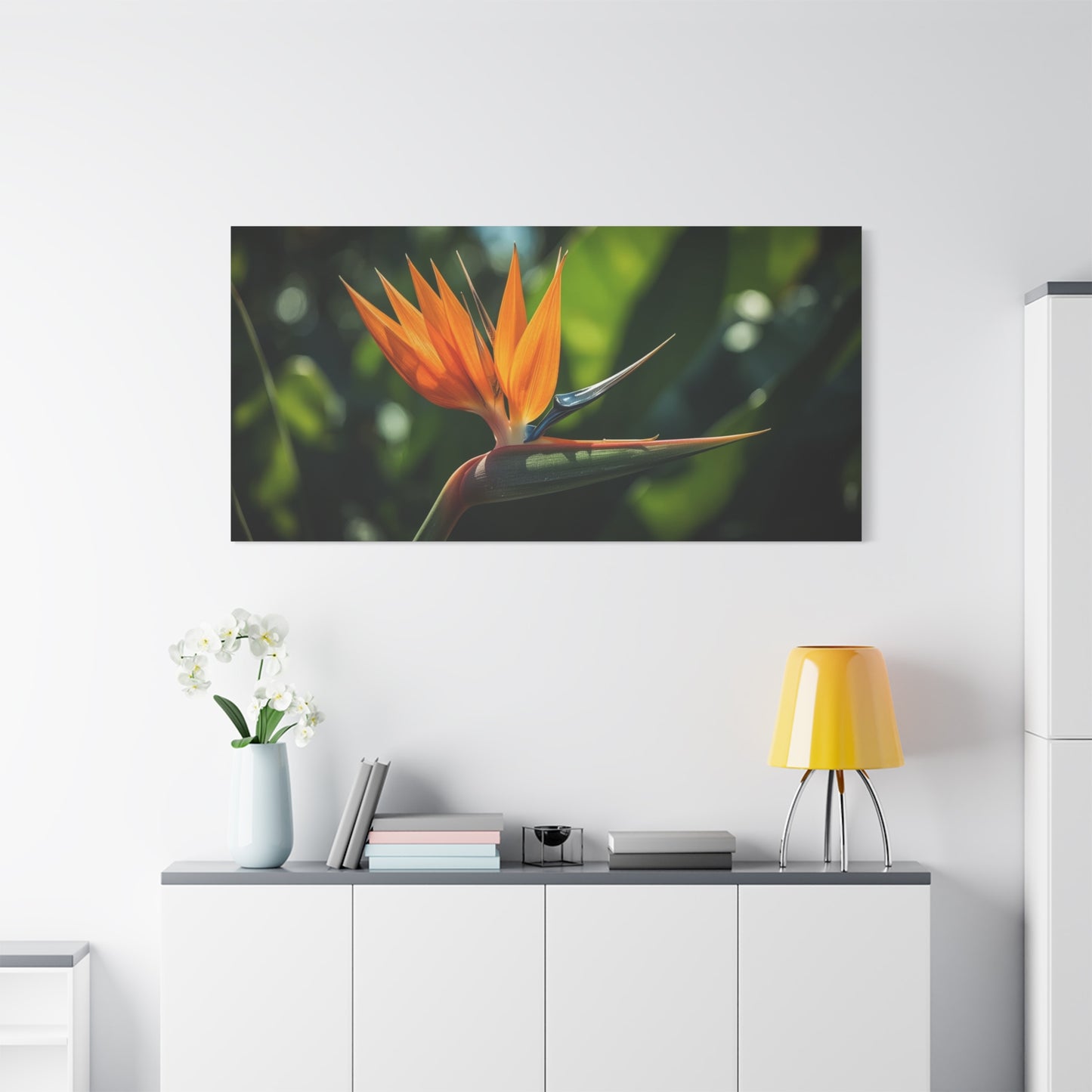 Bird Of Paradise Canvas Wall Art - Tropical Floral Botanical Art Print - Matte Cotton Art Print, Contemporary Nature Wall Decor - Living Room Bedroom Office Accent - Bedroom Home Decoration