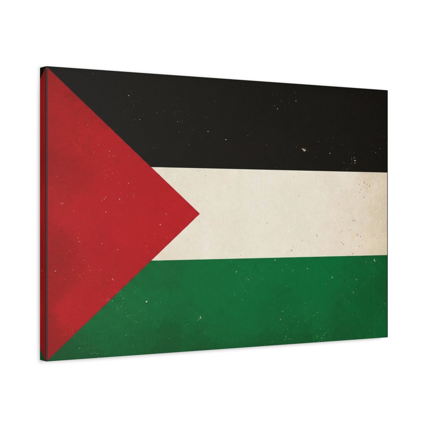 Palestine Flag Canvas Wall Art - Vintage Palestinian Flag Print, Patriotic Red Black White Green Design - Minimalist Cultural Decor - Living Room Bedroom Office Wall Decor - Bedroom Home Decoration