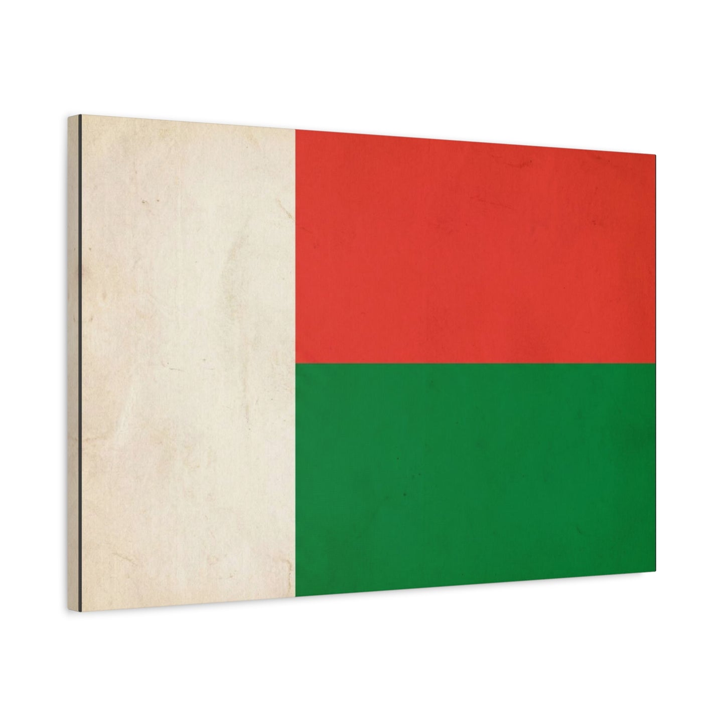 Madagascar Flag Canvas Wall Art - Vintage National Banner Print, Patriotic Tricolor Decor - Matte Cotton Canvas - Living Room Wall Decor, Office Art, Dorm Accent For Heritage Spaces - Ready to Hang