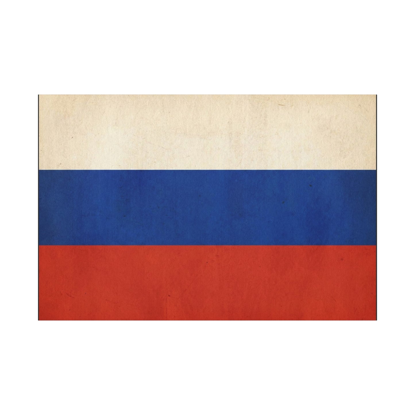 Russia Flag Canvas Wall Art - Vintage Tricolor Banner Print, Patriotic Minimalist Decor - Textured Cotton Look - Living Room Home Decoration, Office Accent - Living Room Wall Decor - Ready to Hang