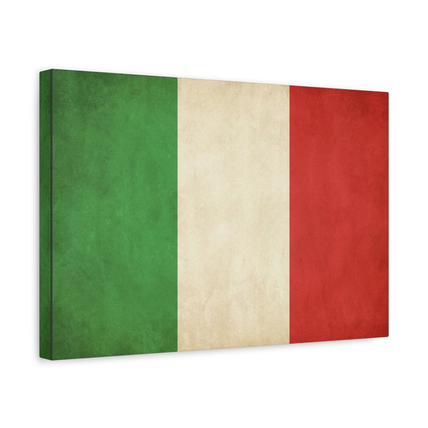 Italian Flag Canvas Wall Art - Vintage Tricolor National Prints, Rustic Textured Artwork - Matte Cotton Decor - Living Room Wall Decor, Office Art, Dorm Accent For Heritage Lovers - Ready to Hang
