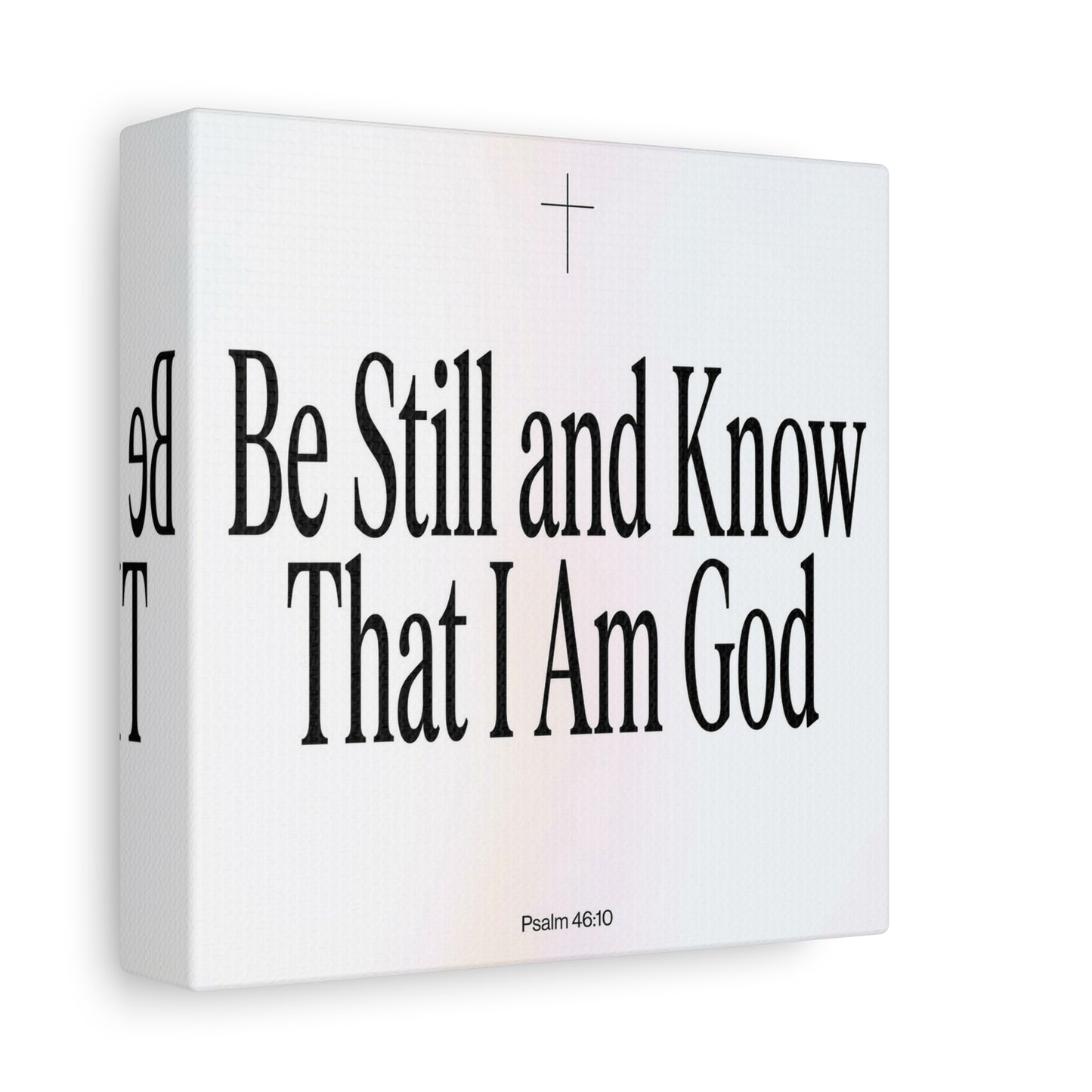 "Be Still And Know That I Am God" Canvas Wall Art - Psalm 46:10 Christian Bible Verse Scripture Print - Minimalist Black White Cross Decor - Bedroom Living Room Home Office Wall Hanging