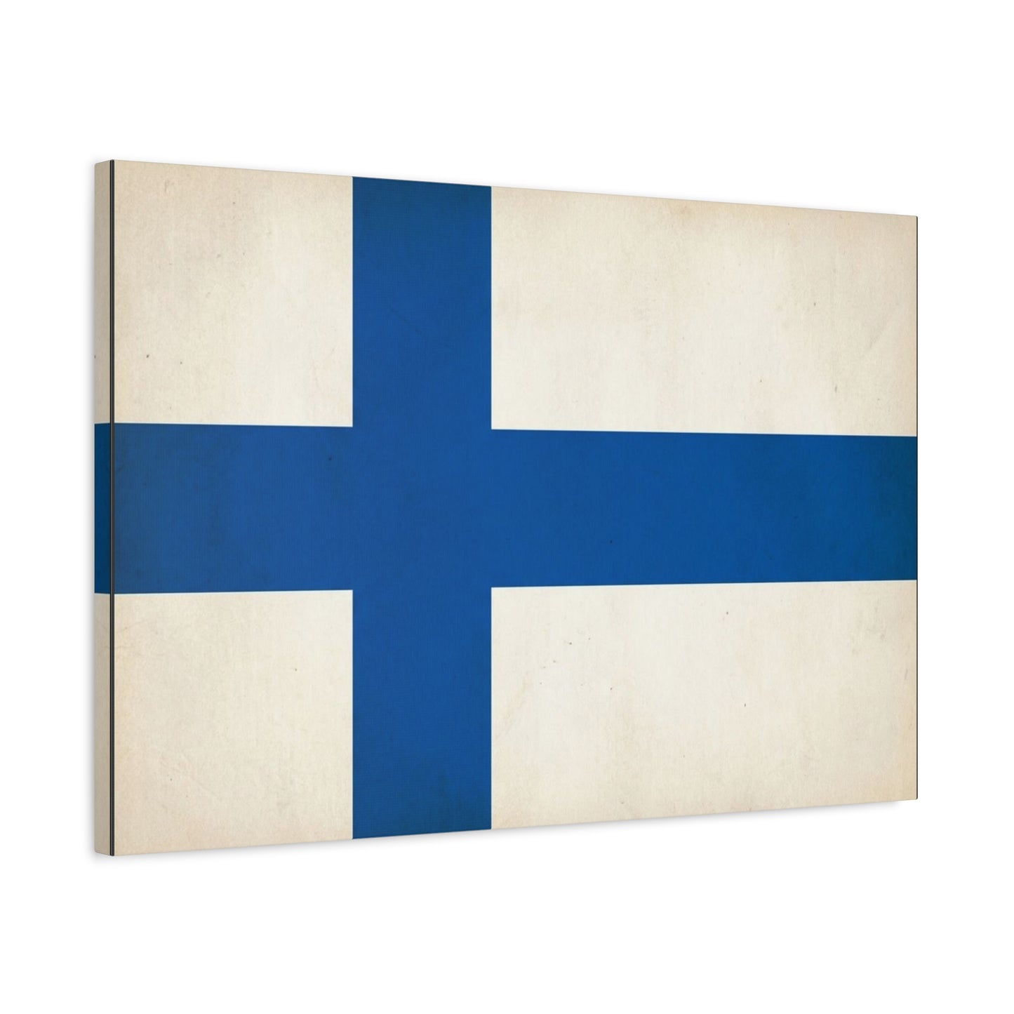Finland Flag Canvas Wall Art - Blue Nordic Cross Finnish Country Print - Vintage Minimalist Patriotic Decor - Living Room Wall Decor, Bedroom Home Decoration, Office Art - Bedroom Home Decoration