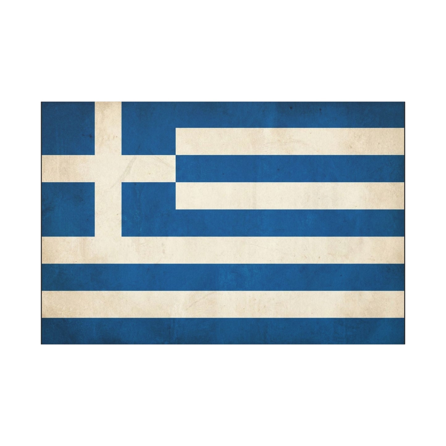 Greek Flag Canvas Wall Art - Vintage Greece National Banner Print, Blue And White Hellenic Stripe Design - Rustic Patriotic Decor - Living Room Wall Decor - Bedroom Home Decoration - Ready to Hang