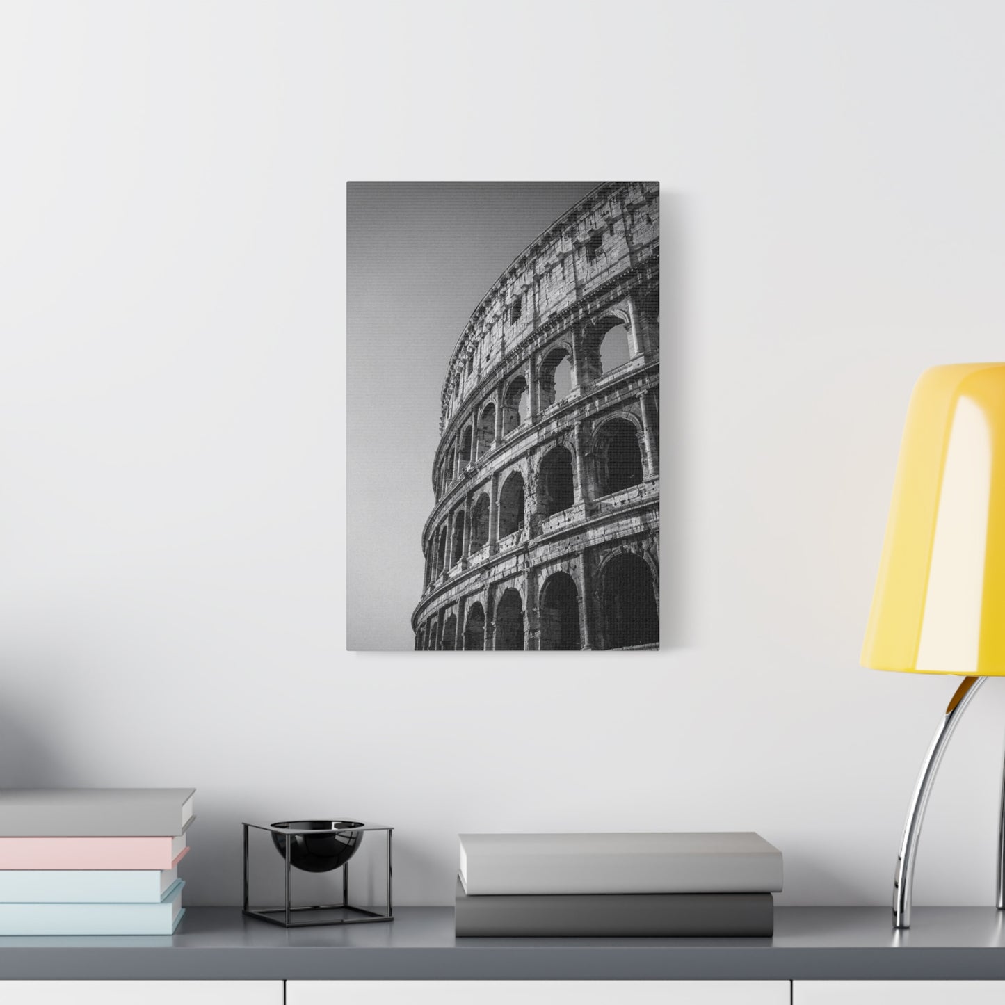 Rome Colosseum Canvas Wall Art - Black And White Architectural Art Print - Vintage Monochrome Cityscape Decor - Contemporary Living Room Wall Decor, Office Art Accent - Bedroom Home Decoration