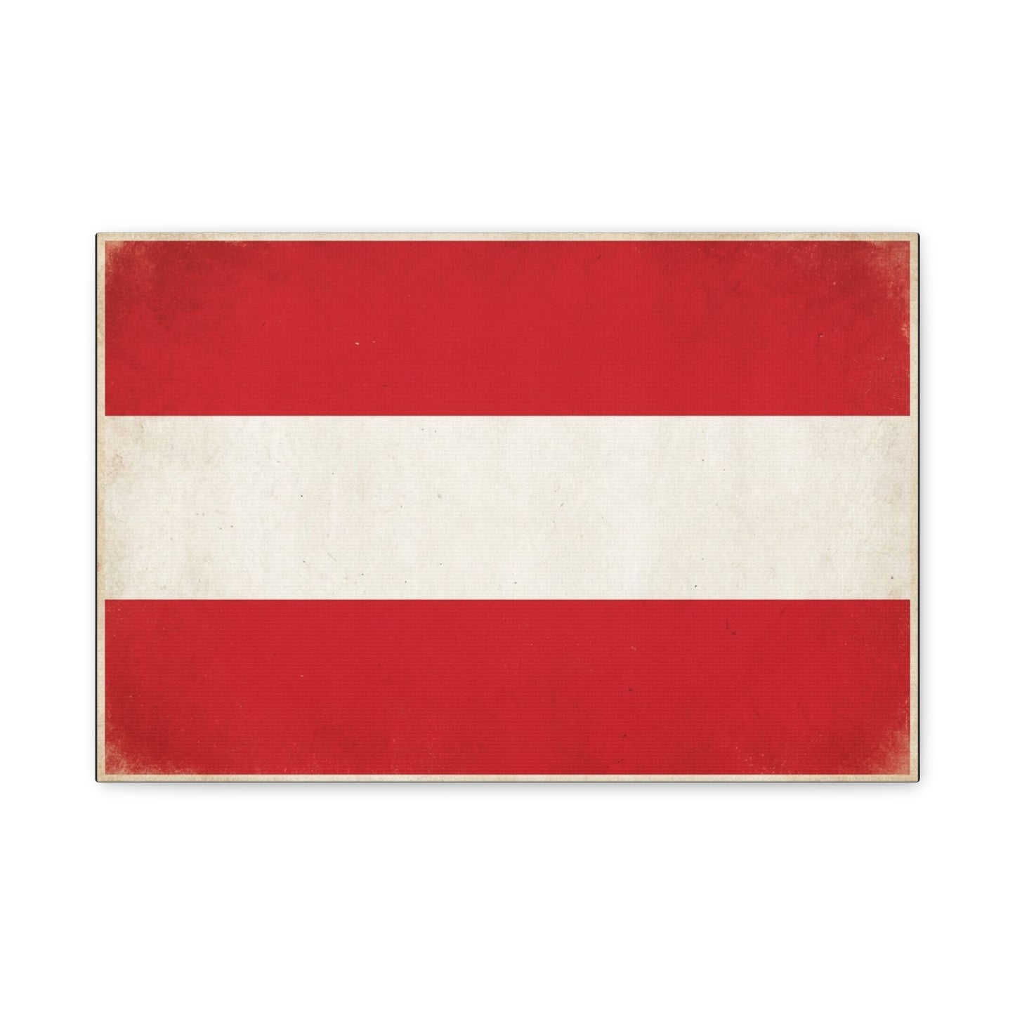 Austria Flag Canvas Wall Art - Vintage Red White Horizontal Banner Print - Patriotic Minimalist Decor - Living Room Home Decoration, Office Accent - Living Room Wall Decor - Bedroom Home Decoration