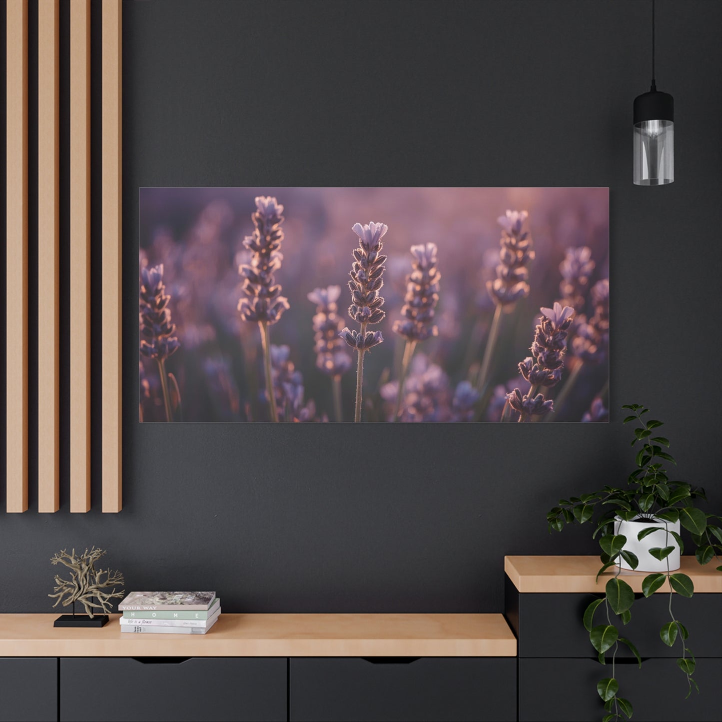 Lavender Field Canvas Art Print - Soft Purple Botanical Art Print, Cotton Matte Decor - Serene Bedroom Accent, Living Room Decoration, Spa Style Interior, Office Display - Living Room Wall Decor