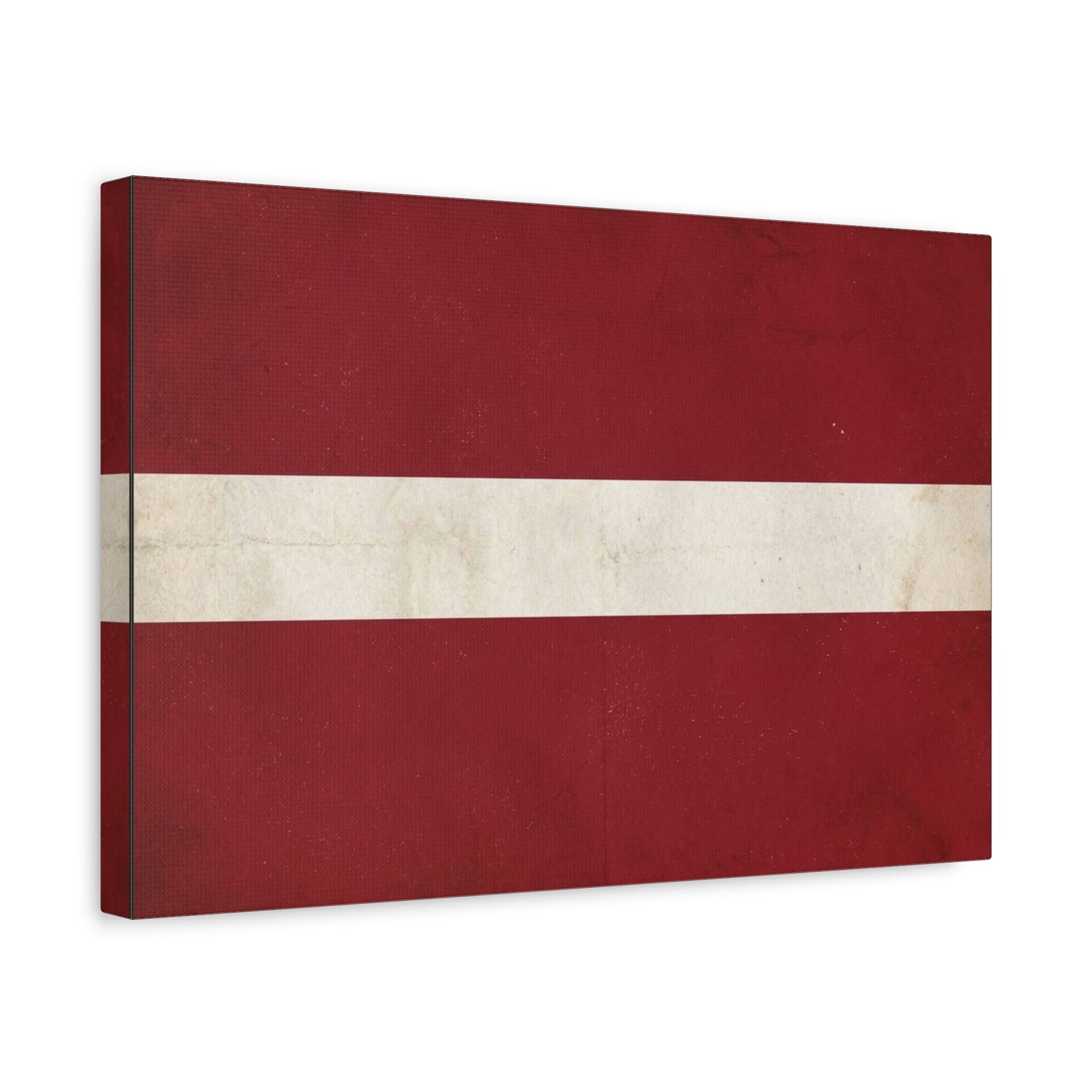 Latvia Flag Canvas Wall Art - Vintage Red White Horizontal Stripe Print, Distressed Patriotic Artwork - Minimalist Traditional Style - Living Room Wall Decor Bedroom Home Decoration - Ready to Hang