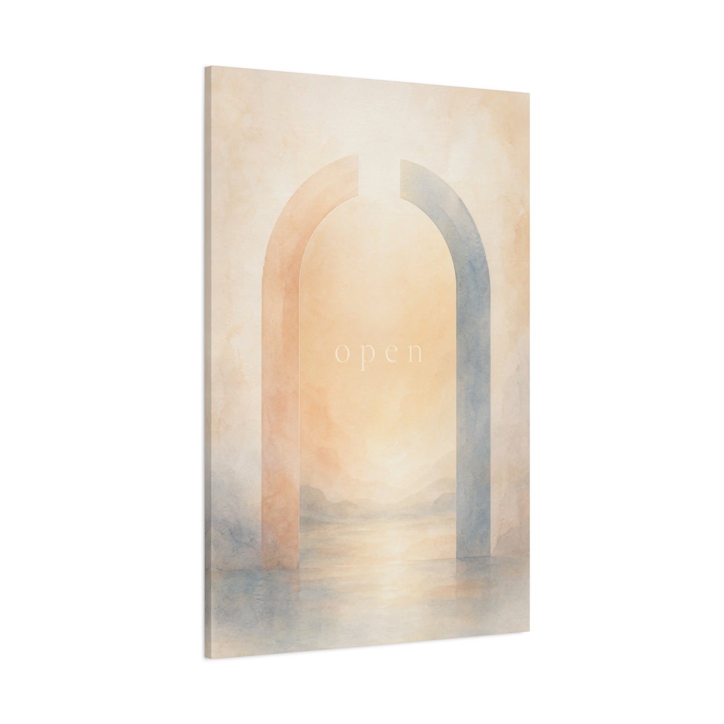 "Open" Abstract Arch Canvas Wall Art - Minimalist Watercolor Neutral Wall Decor - Contemporary Pastel Home Decoration - Bedroom Living Room Accent, Meditation Space Office Art - Modern Farmhouse Style