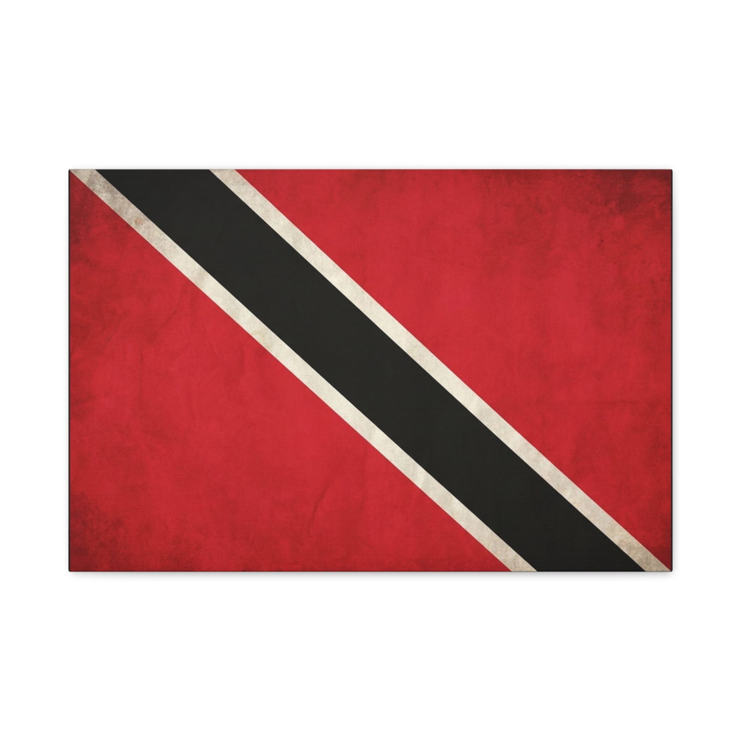 Trinidad And Tobago Flag Canvas Wall Art - Vintage National Pride Decor, Red Black White Graphic Print - Cultural Heritage Style - Living Room Wall Decor - Bedroom Home Decoration - Ready to Hang