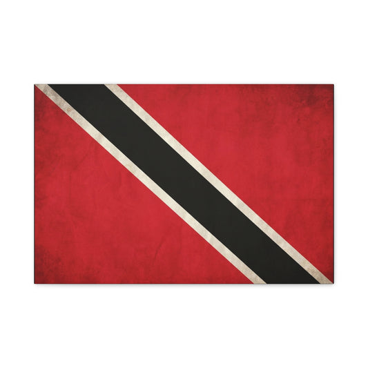 Trinidad And Tobago Flag Canvas Wall Art - Vintage National Pride Decor, Red Black White Graphic Print - Cultural Heritage Style - Living Room Wall Decor - Bedroom Home Decoration - Ready to Hang