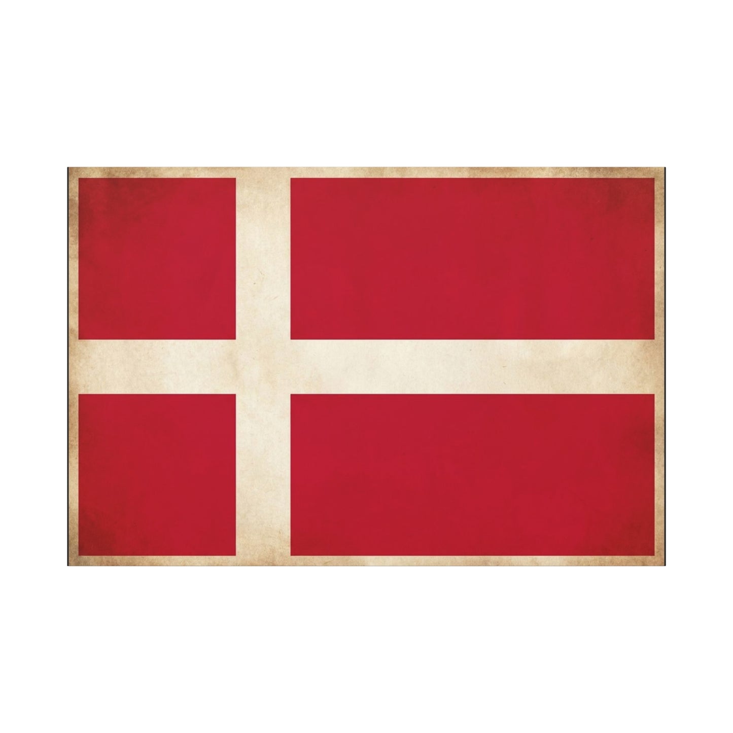 Denmark Flag Canvas Wall Art - Danish Flag Print, Vintage Nordic Decor - Minimalist Red And White Artwork - Living Room Wall Decor, Office Accent - Bedroom Home Decoration - Bedroom Home Decoration