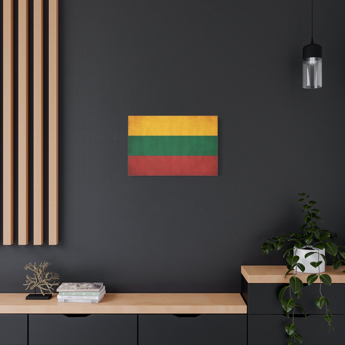Lithuania Flag Canvas Wall Art - Vintage Tricolor National Print, Textured Cotton Decor - Traditional Patriotic Style - Living Room Wall Decor, Bedroom Home Decoration - Bedroom Home Decoration