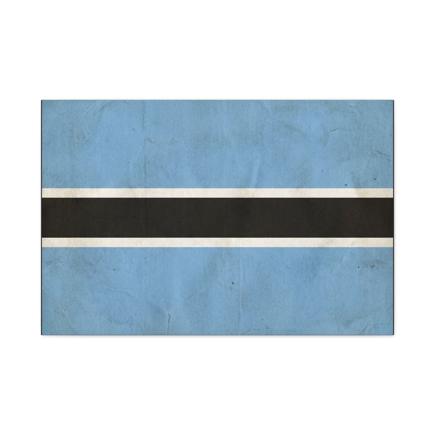 Botswana Flag Canvas Wall Art - Blue Black White Stripe National Print - Minimalist Patriotic Decor, Contemporary Wall Hanging, Living Room Home Decoration - Bedroom Home Decoration - Ready to Hang
