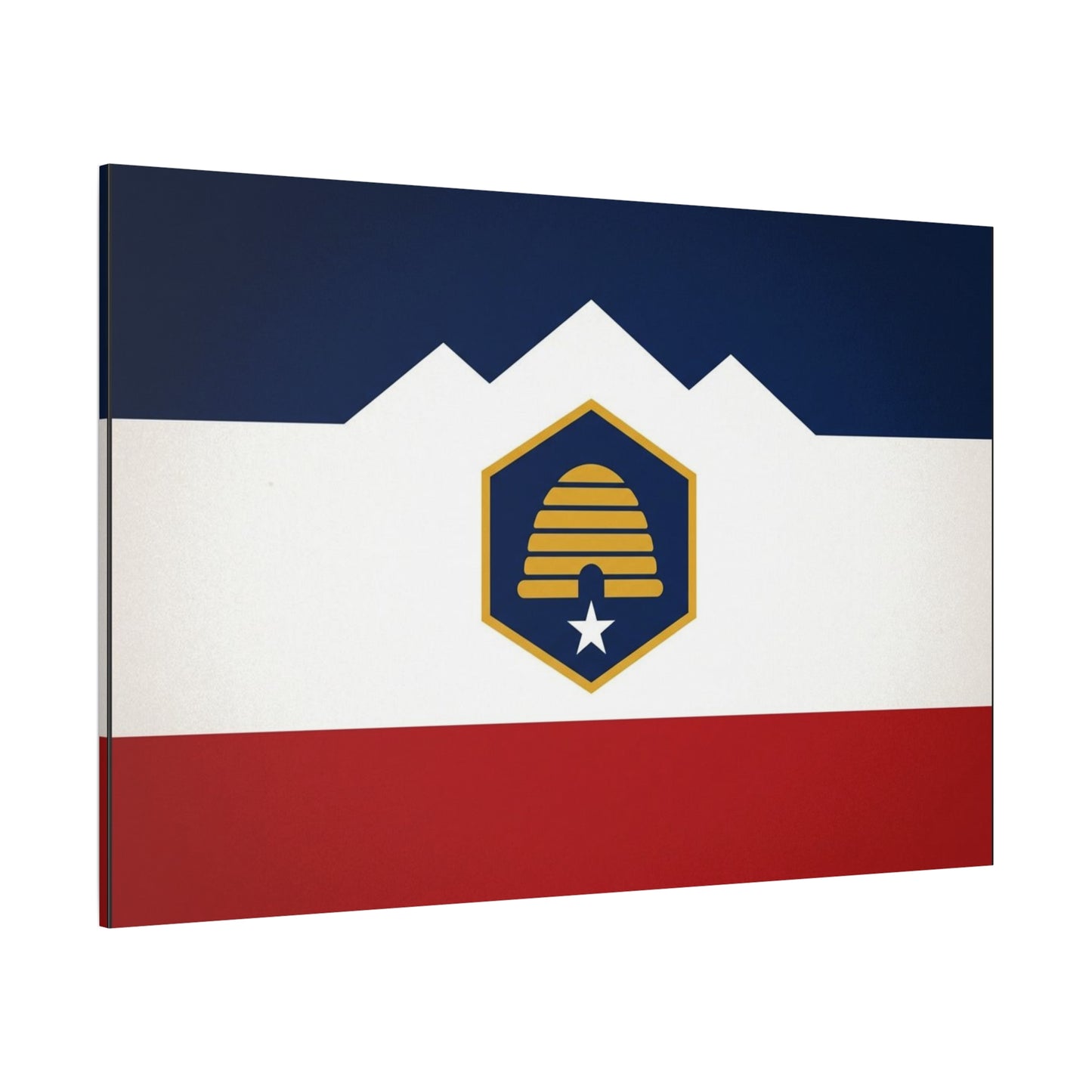 Acadia Flag Canvas Wall Art - Maine State Pride Print, Blue White Red Emblem Design - Minimalist Geometric Style - Living Room Decor, Office Wall Hanging - Bedroom Home Decoration - Ready to Hang