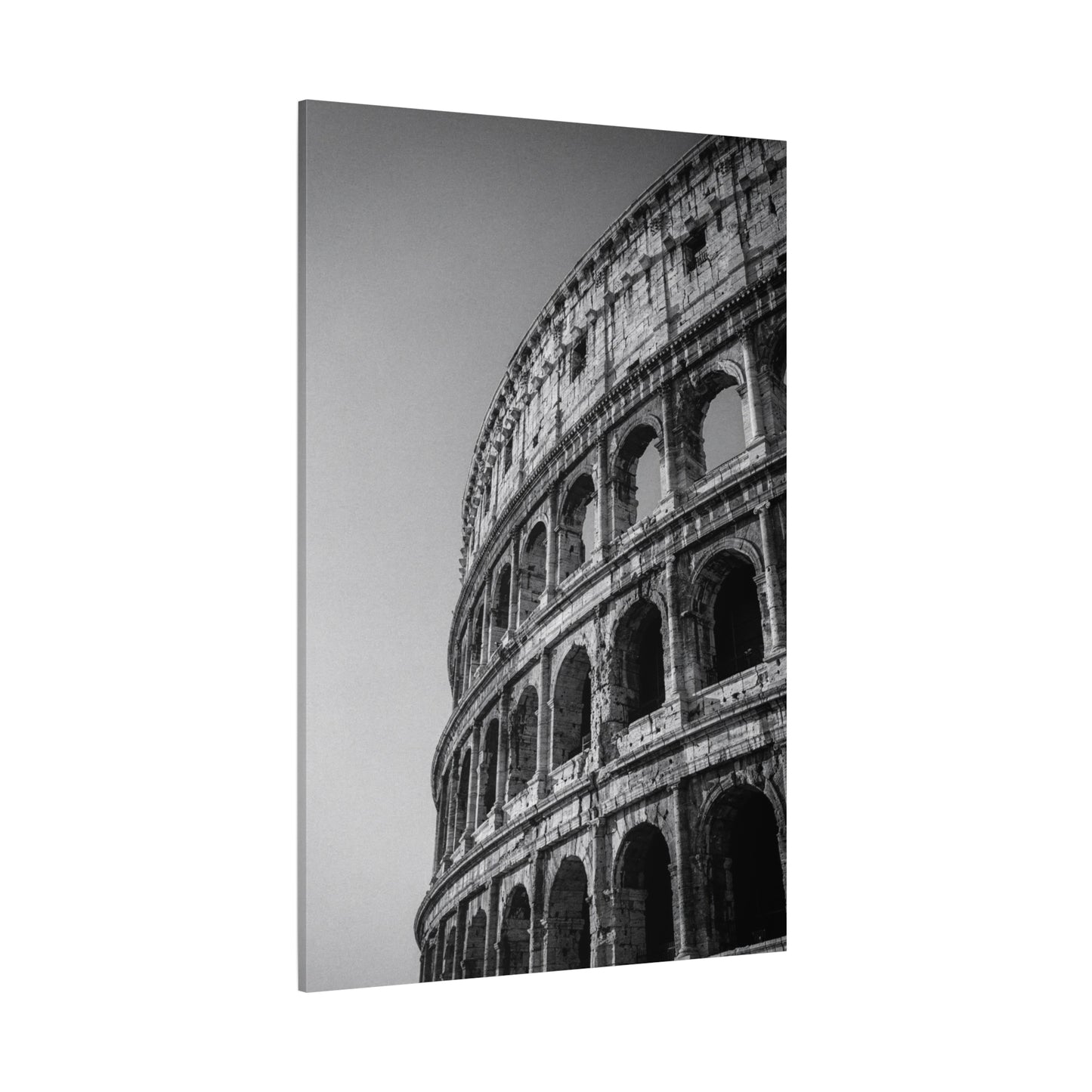 Rome Colosseum Canvas Wall Art - Black And White Architectural Art Print - Vintage Monochrome Cityscape Decor - Contemporary Living Room Wall Decor, Office Art Accent - Bedroom Home Decoration