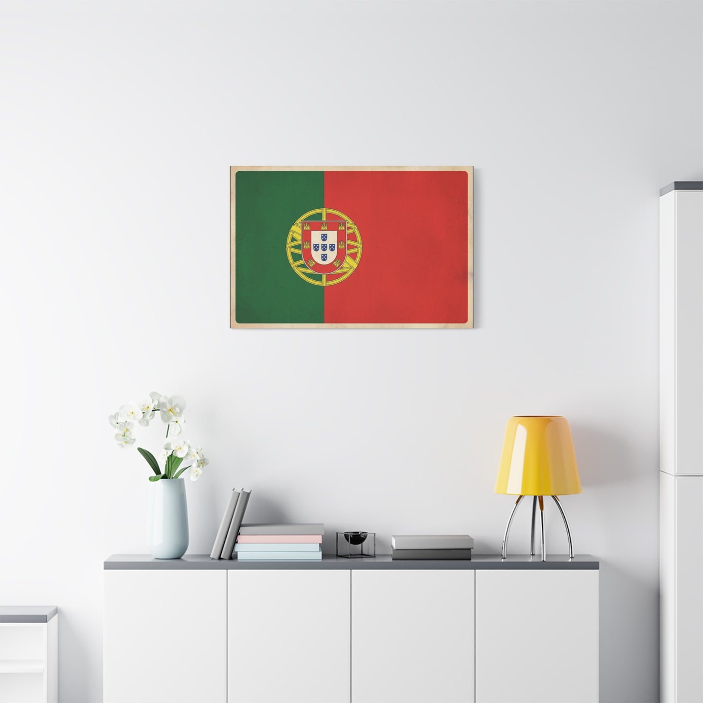 Portugal Flag Canvas Wall Art - Vintage Portuguese Flag Print, Heritage Decor - Matte Cotton Artwork - Traditional Style, Living Room Decoration - Living Room Wall Decor - Bedroom Home Decoration