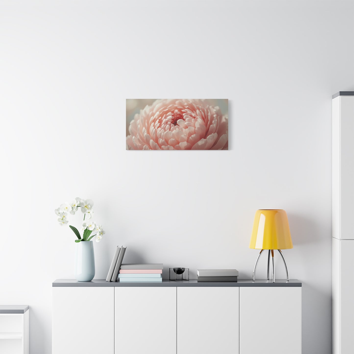 Blush Pink Peony Canvas Wall Art - Soft Floral Close Up, Botanical Home Decoration - Matte Cotton Print, Romantic Traditional Style - Bedroom Wall Decor, Living Room Accent - Bedroom Home Decoration