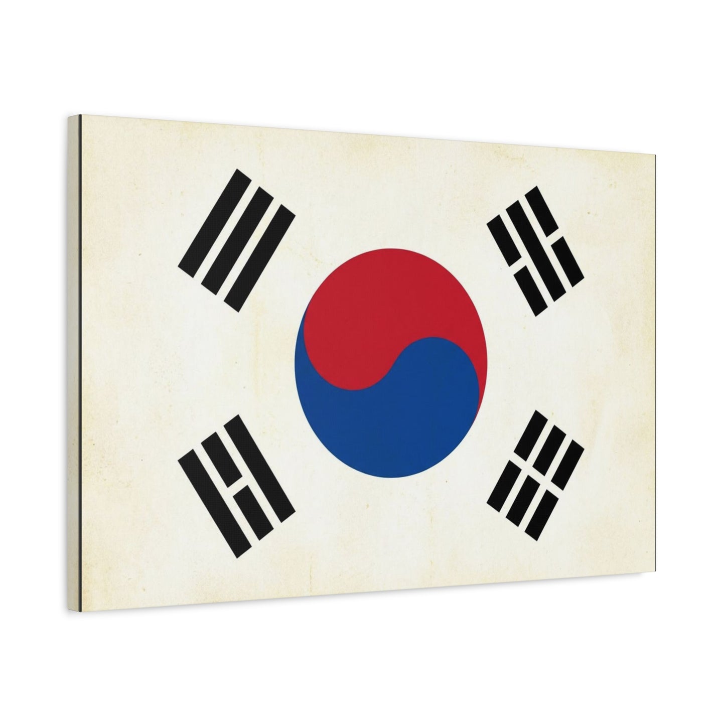 South Korea Flag Canvas Wall Art - Taegeukgi Korean Flag Print, Vintage Minimalist Neutral Decor - Living Room Wall Decor, Dorm Decoration - Bedroom Home Decoration - Modern Farmhouse Style