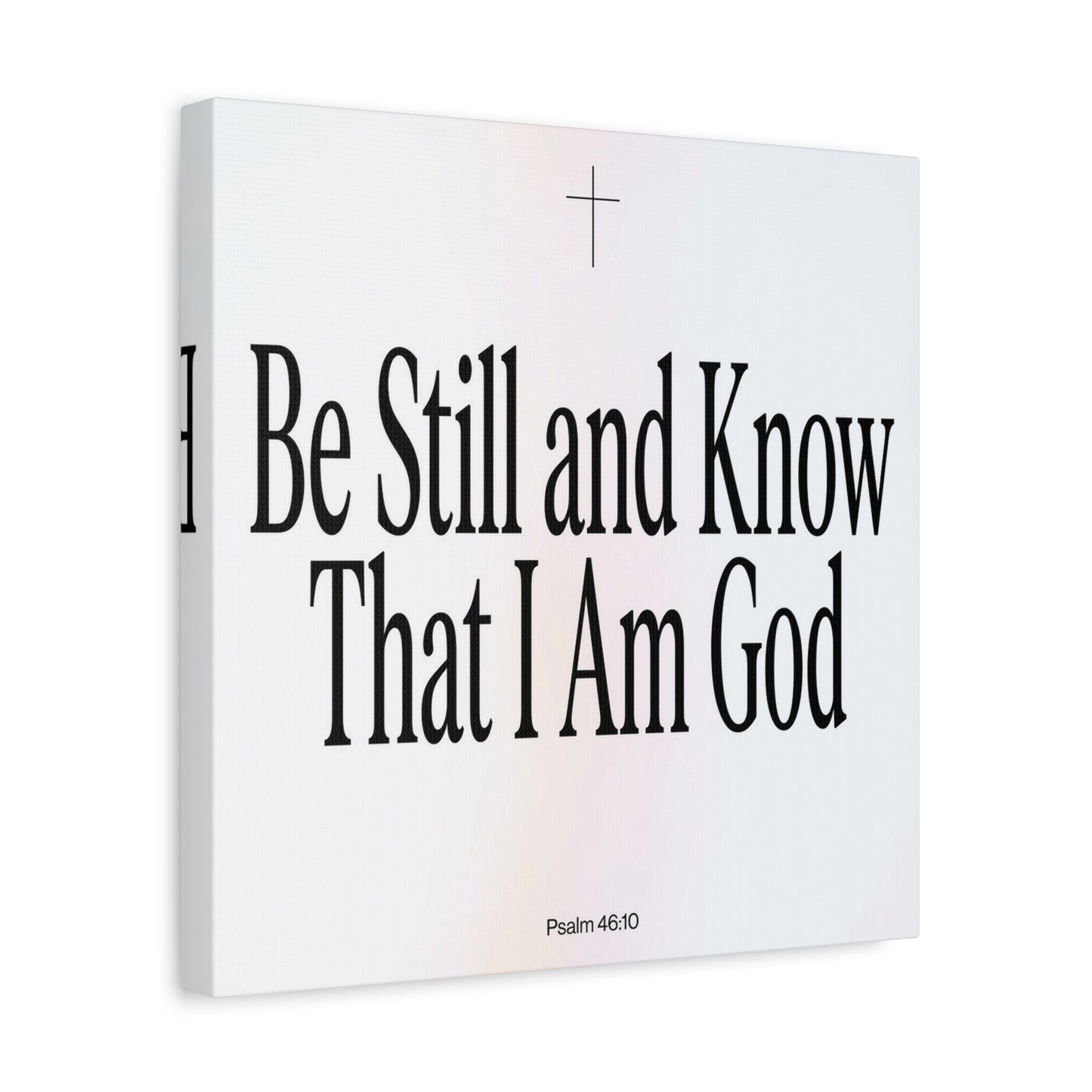 "Be Still And Know That I Am God" Canvas Wall Art - Psalm 46:10 Christian Bible Verse Scripture Print - Minimalist Black White Cross Decor - Bedroom Living Room Home Office Wall Hanging