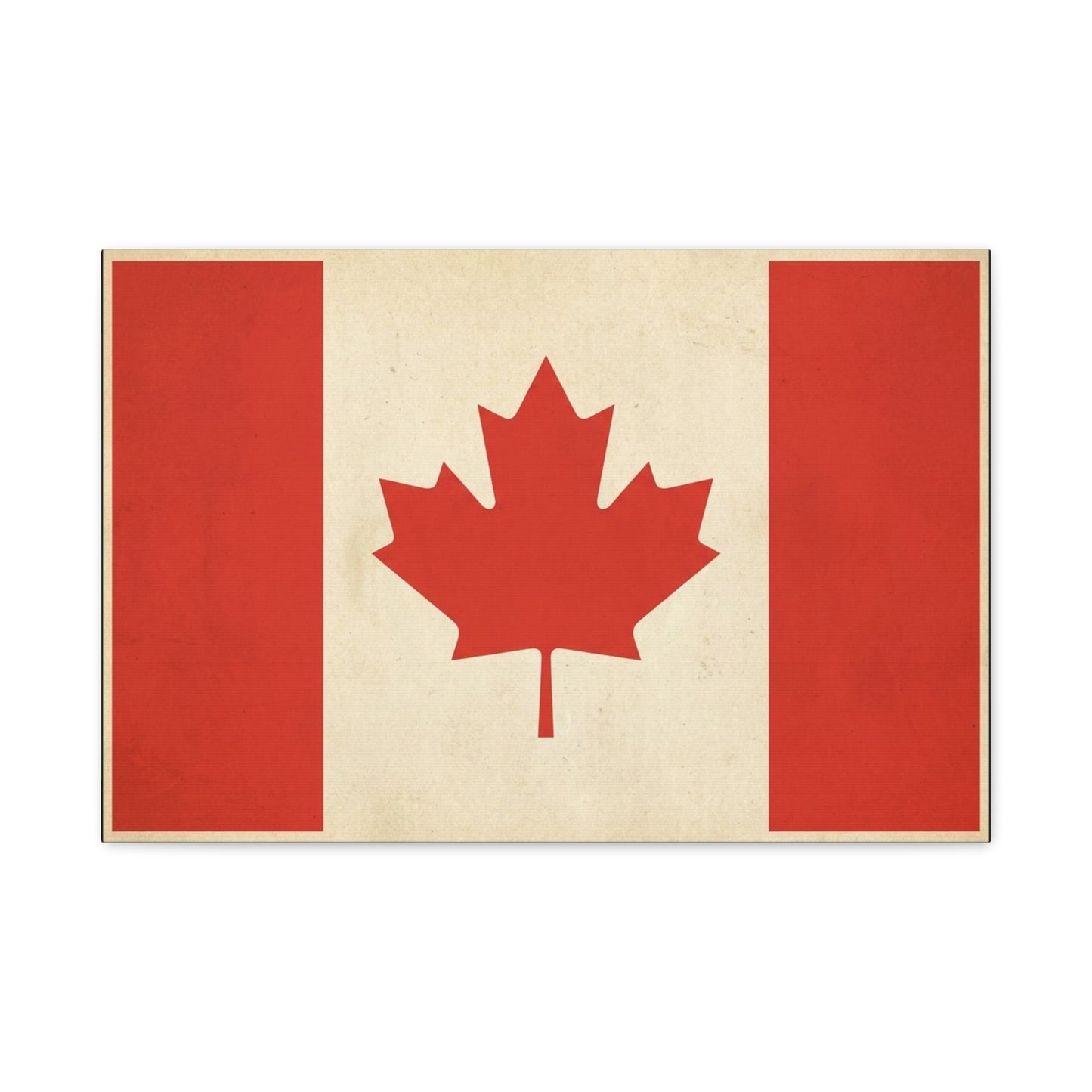 Canadian Flag Canvas Wall Art - Vintage Red Maple Leaf Patriotic Print, Rustic Neutral Texture, Canada Pride Decor, Living Room Wall Decor, Bedroom Home Decoration, Dorm Accent - Ready to Hang