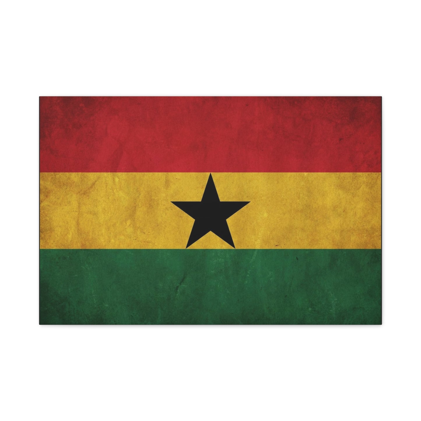 Ghana Flag Canvas Wall Art - Vintage Black Star Republic Print, Pan African Home Decor, Cultural Heritage Artwork, Bold Patriotic Style, Living Room Decoration - Office Wall Art - Ready to Hang