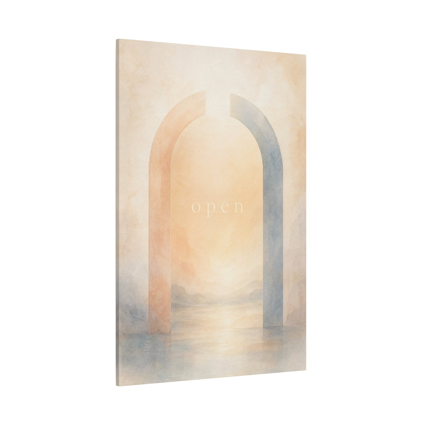 "Open" Abstract Arch Canvas Wall Art - Minimalist Watercolor Neutral Wall Decor - Contemporary Pastel Home Decoration - Bedroom Living Room Accent, Meditation Space Office Art - Modern Farmhouse Style