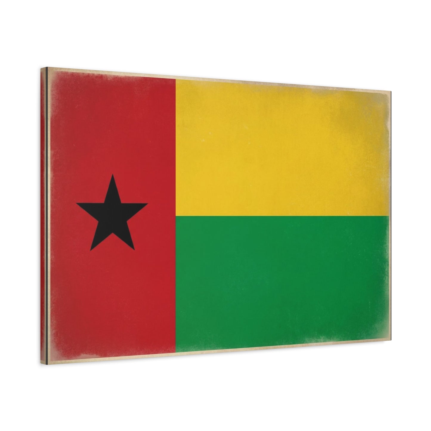Guinea-Bissau Flag Canvas Wall Art - Vintage National Flag Print, Patriotic Heritage Decor - Matte Canvas Wall Hanging - Living Room Home Decoration - Bedroom Home Decoration - Modern Farmhouse Style
