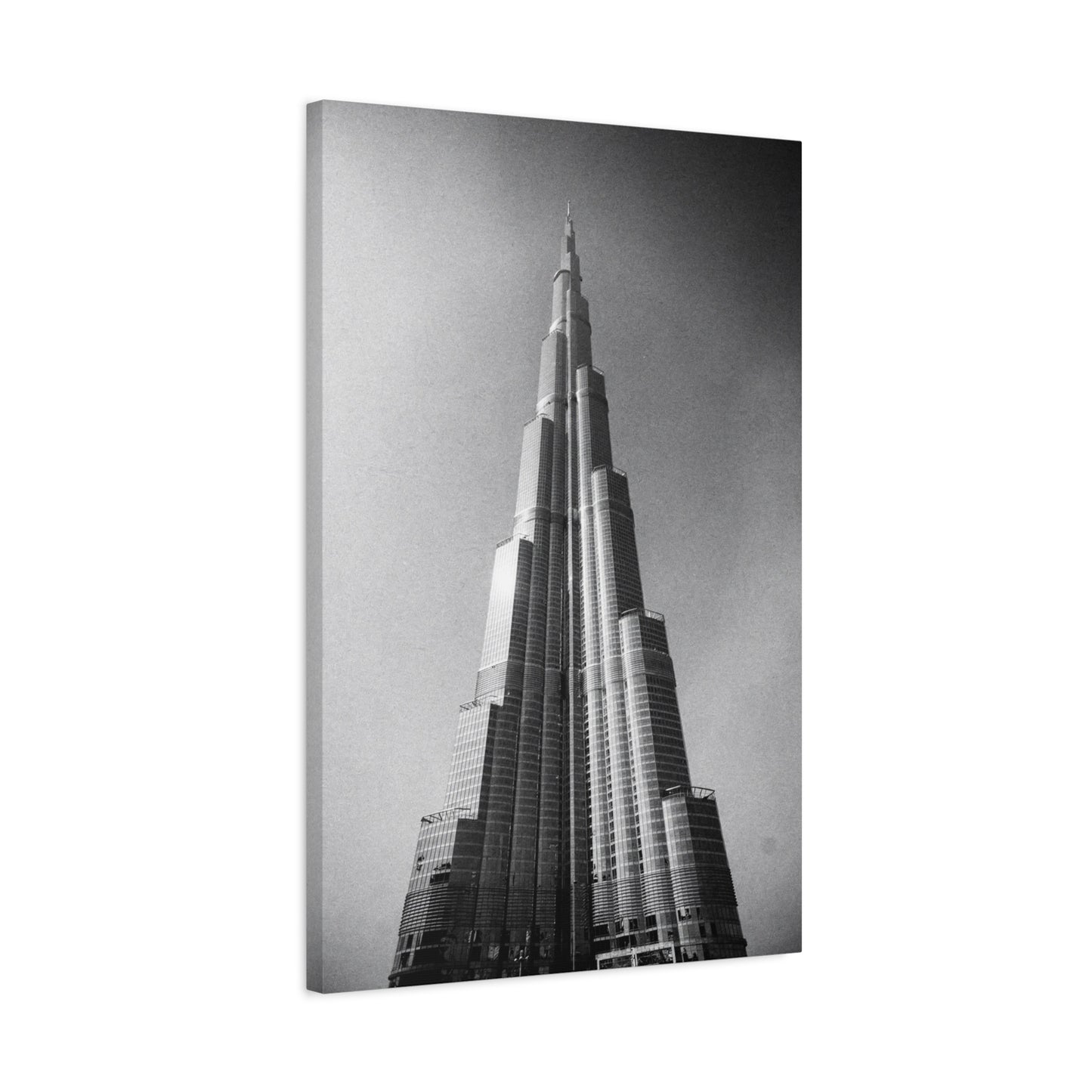 Burj Khalifa Canvas Wall Art - Black And White Dubai Skyscraper Art Print - Modern Cityscape Decor, Contemporary Office Wall Art, Living Room Home Decoration Accent - Bedroom Home Decoration