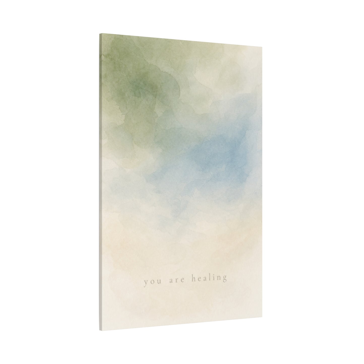 "You Are calming" Abstract Canvas Wall Art - Soft Blue Green Watercolor Quote Print - Minimalist Calm Style - Bedroom Wall Decor, Meditation Space, Living Room Home Decoration - Modern Farmhouse Style