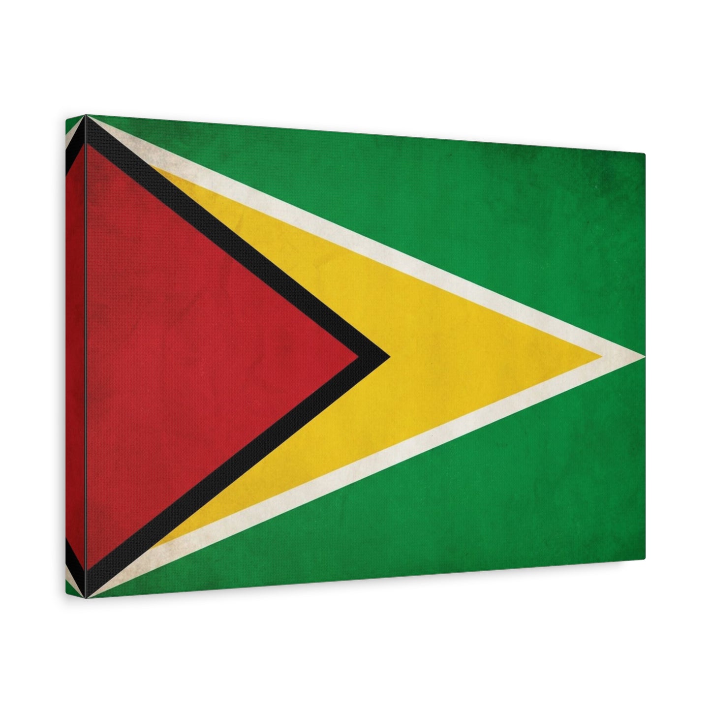 Guyana Flag Canvas Wall Art - South America National Flag Print, Green Red Yellow Black White - Vintage Patriotic Style - Living Room Decor, Office Wall Hanging - Modern Farmhouse Style