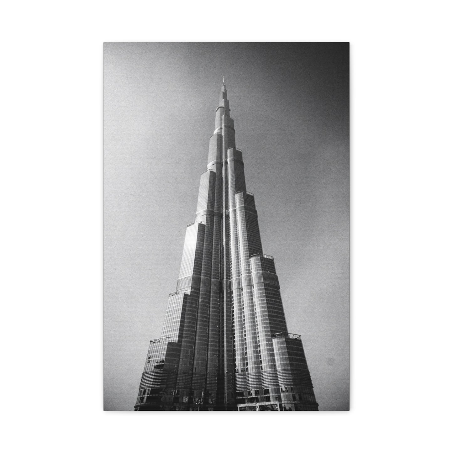 Burj Khalifa Canvas Wall Art - Black And White Dubai Skyscraper Art Print - Modern Cityscape Decor, Contemporary Office Wall Art, Living Room Home Decoration Accent - Bedroom Home Decoration